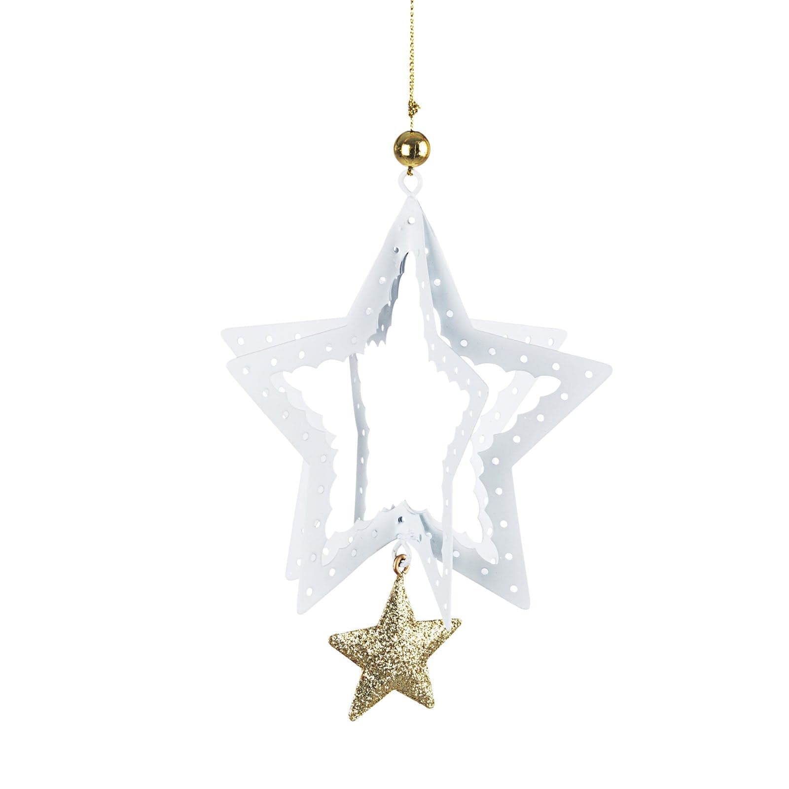 Pendaglio "Ethel" in metallo Bianco, decorazione natalizia per Albero di Natale - 3