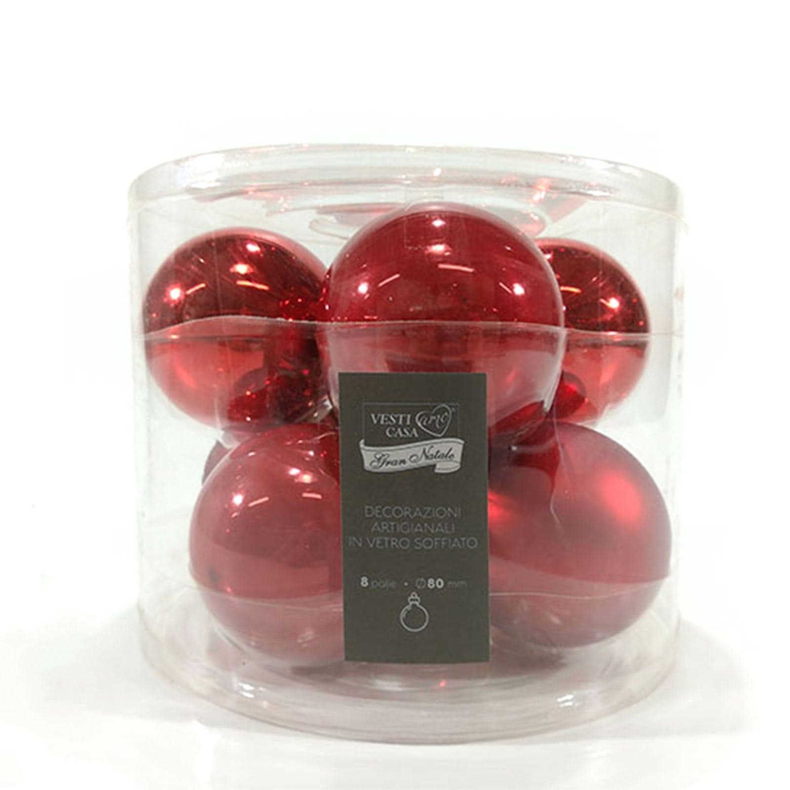 Set 8 palline per albero di Natale in vetro pendaglio decorato - 2