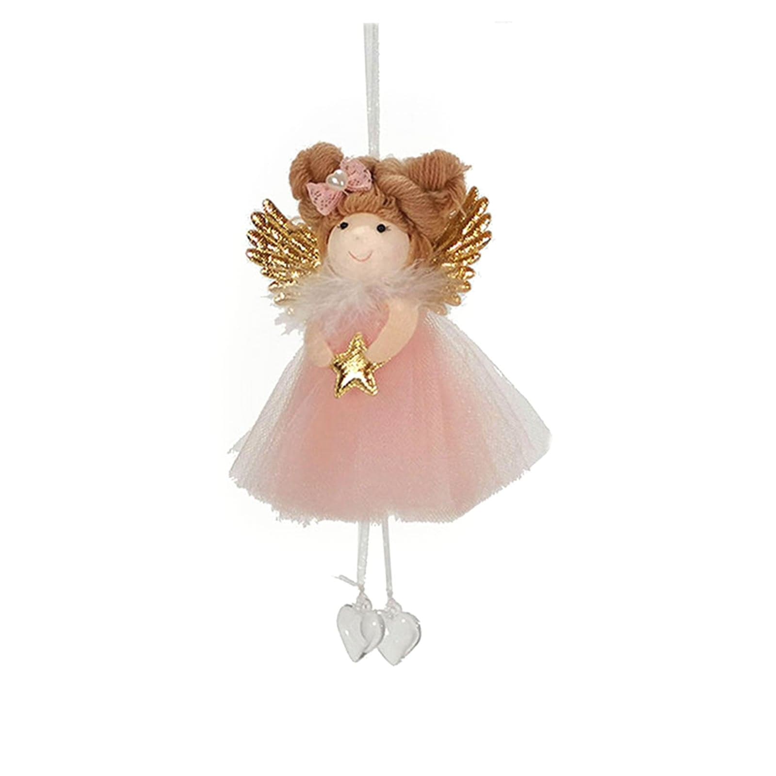 Pendaglio angelo ballerina in tuller h 20 cm per albero di natale - 4