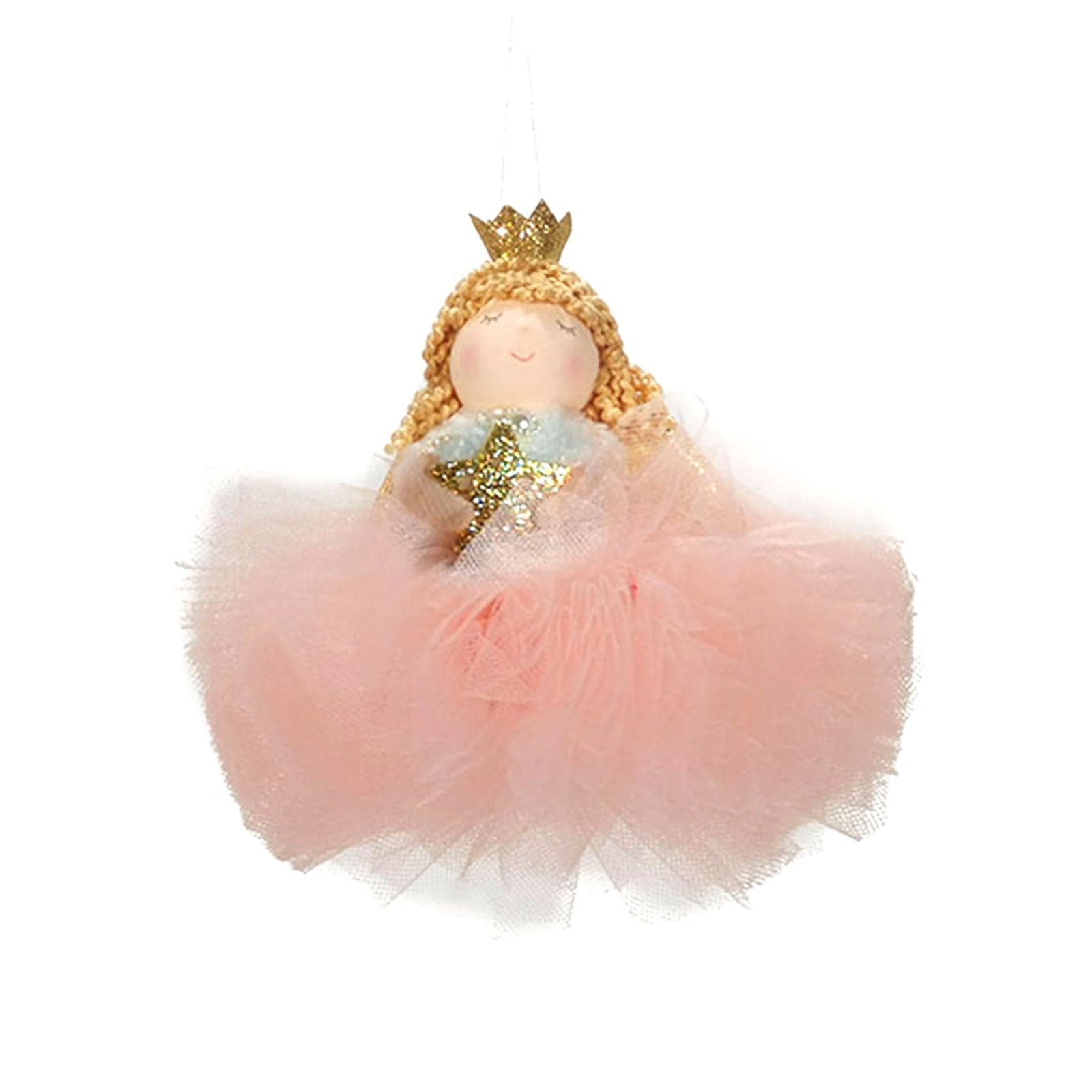 Pendaglio angelo ballerina in tuller h 13 cm per albero di natale - 2