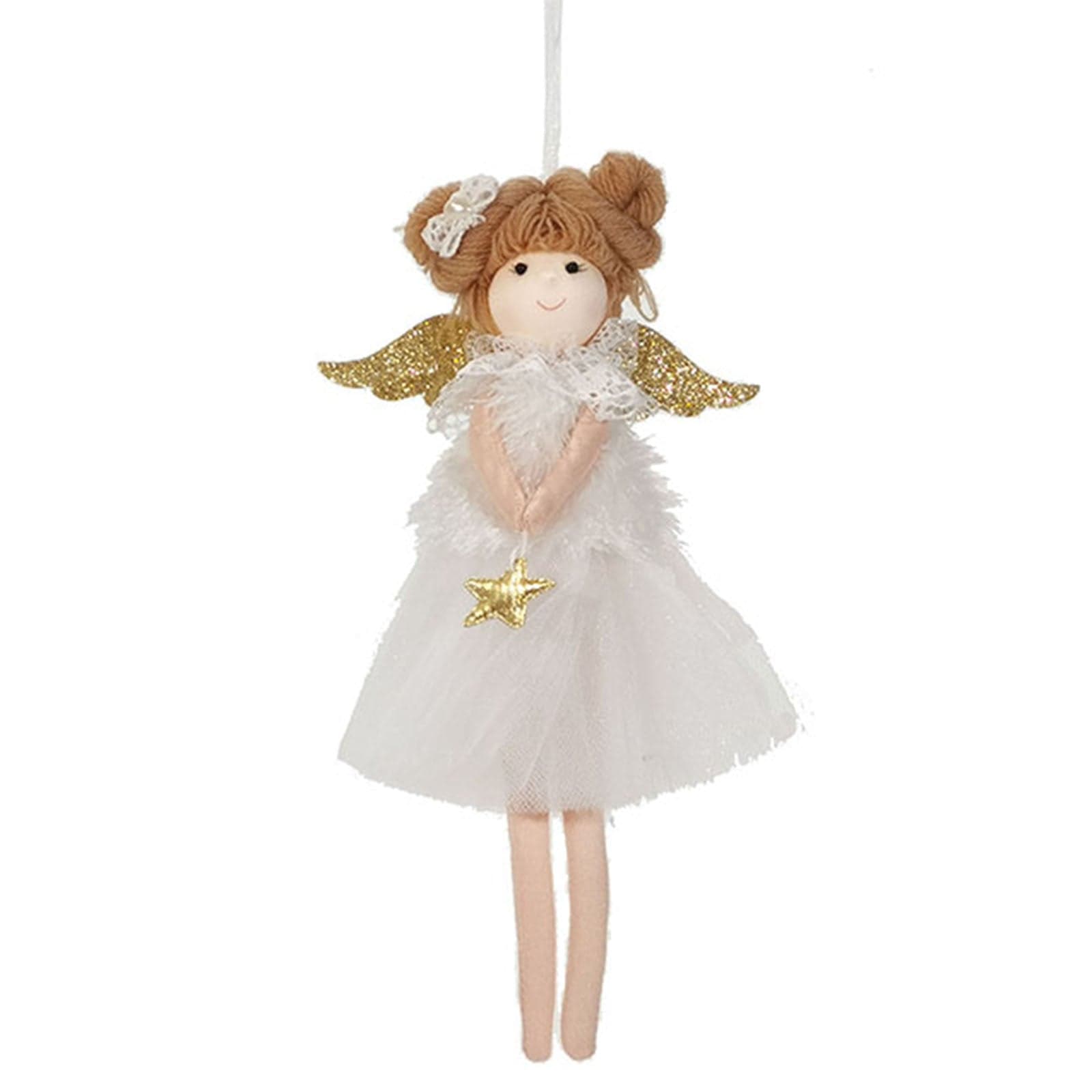 Pendaglio angelo ballerina in tuller h 22 cm per albero di natale - 4