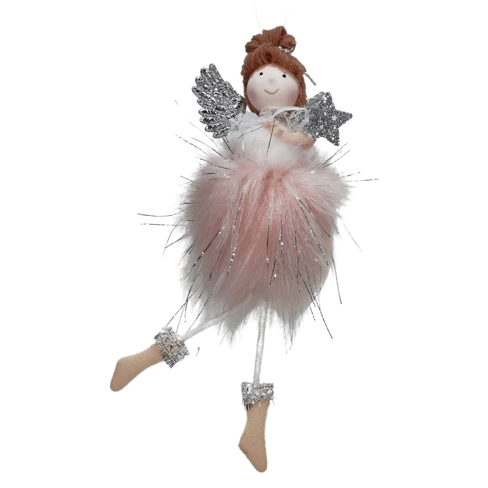 Pendaglio "Angelo Ballerina" in tuller h 20 cm per albero di natale - 3
