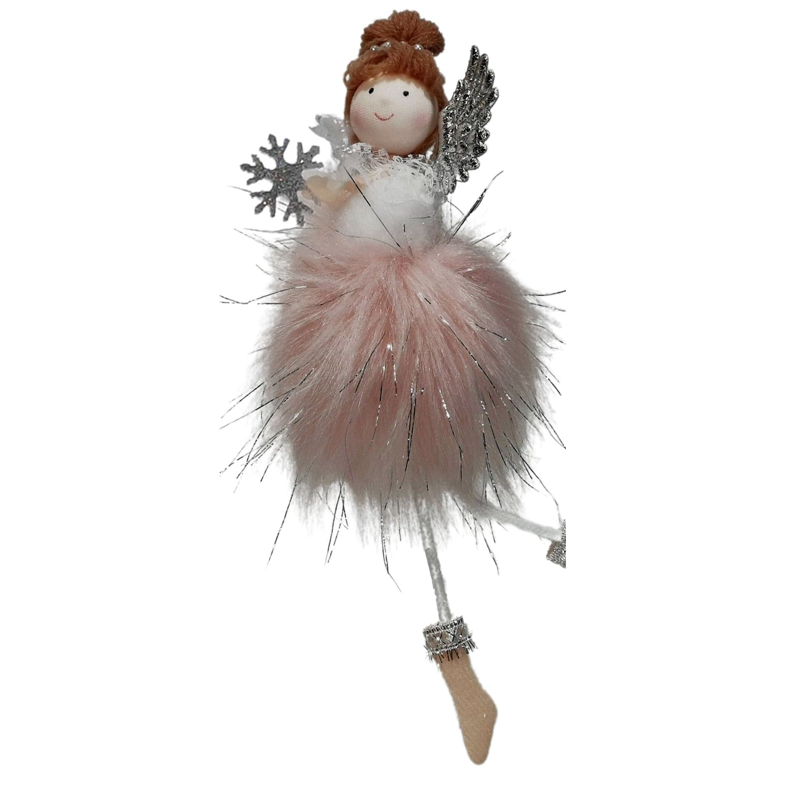 Pendaglio "Angelo Ballerina" in tuller h 20 cm per albero di natale - 4