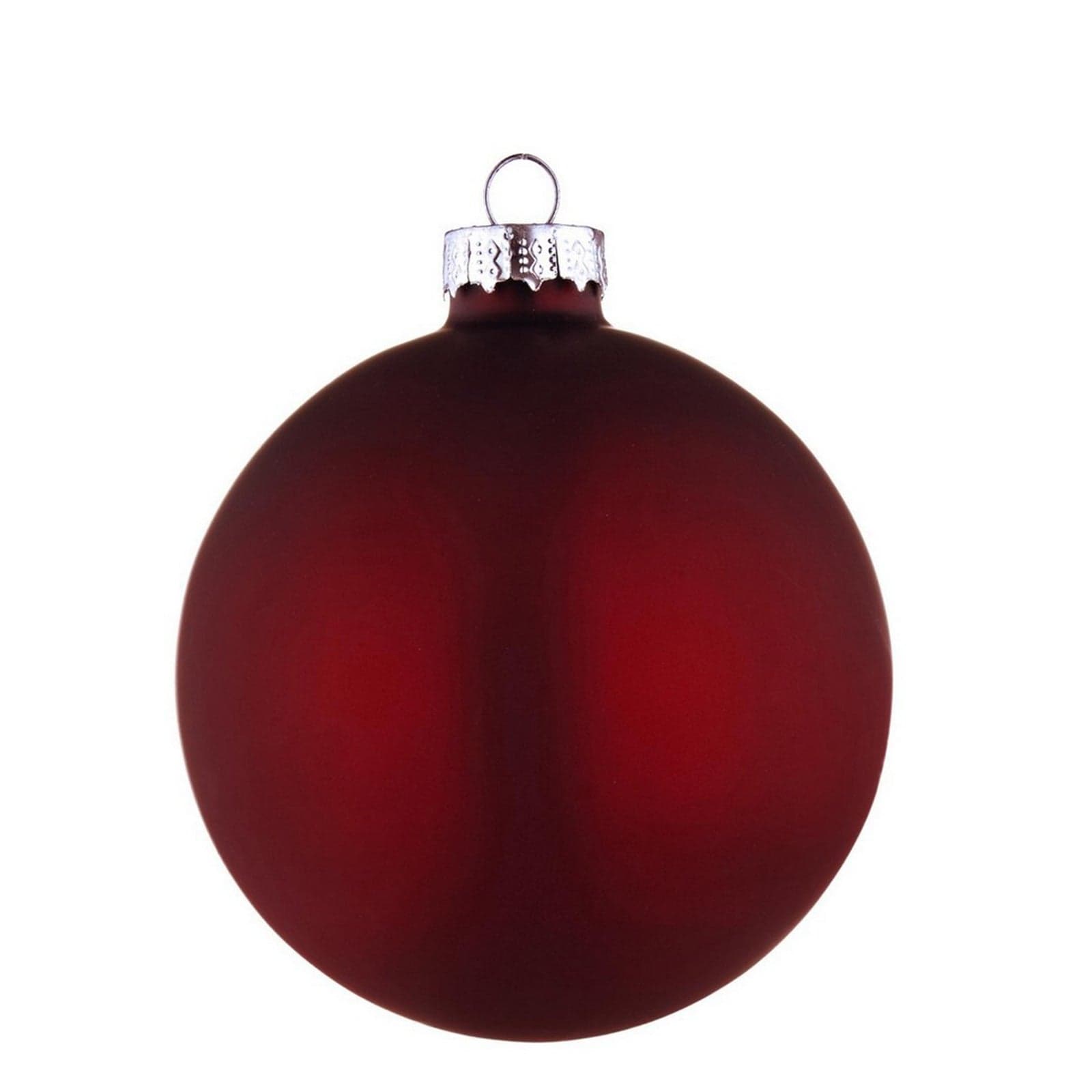Palline per albero di Natale in vetro decorate color Rosso Scuro Opaco - 2