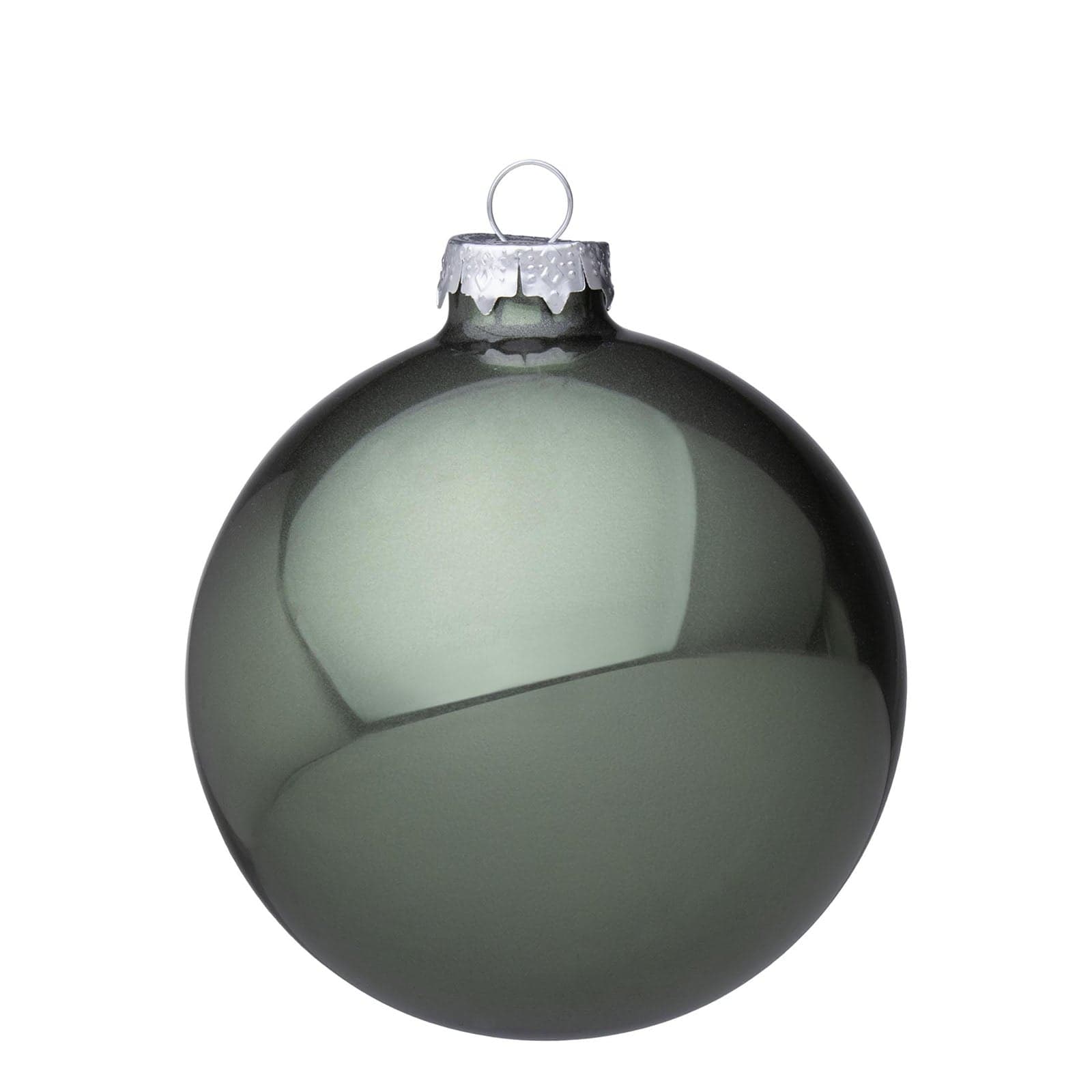 4 palline per albero di natale in vetro Verde Felce da Ø 10 cm pendaglio Tinta Unita - 2