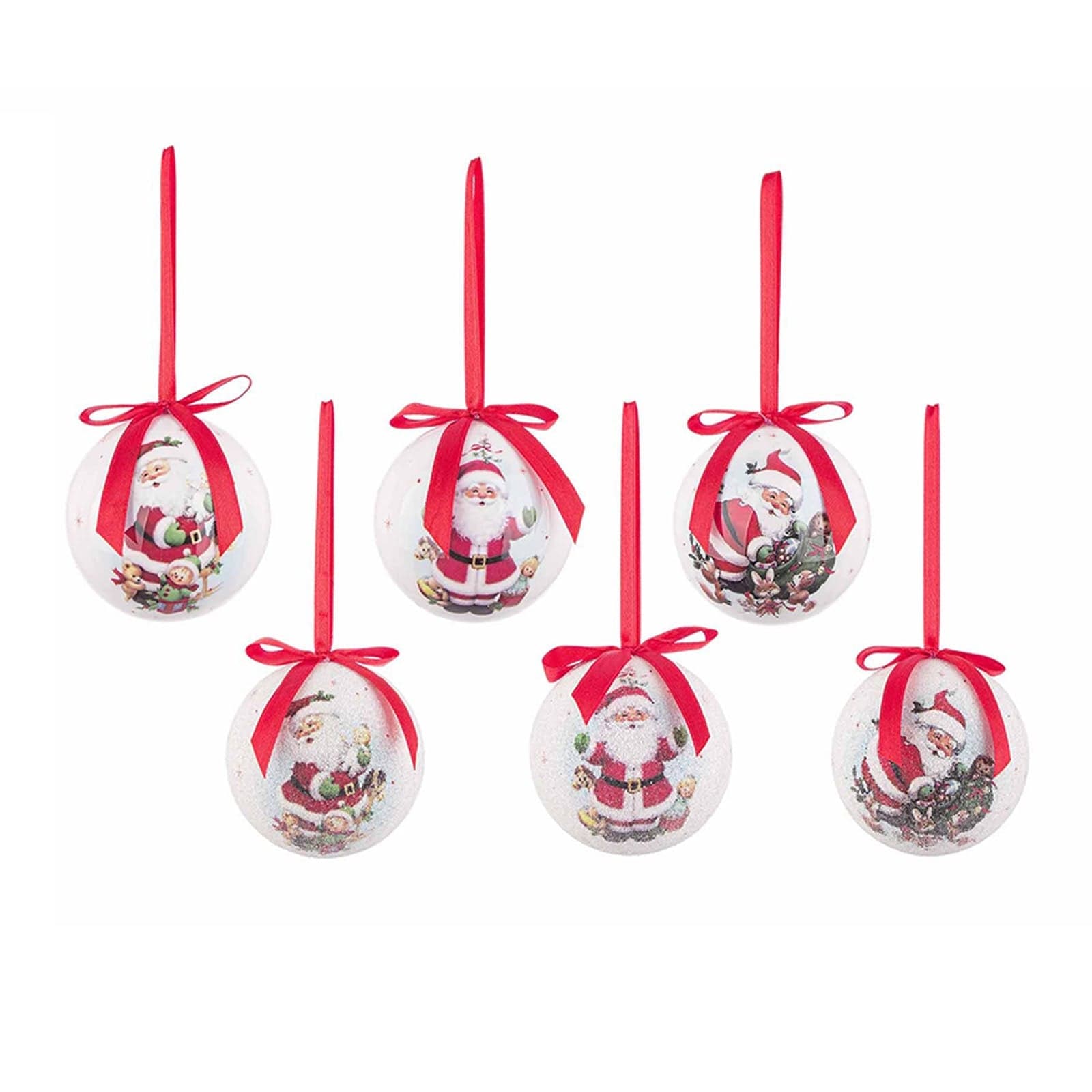 14 palline per albero di natale in plastica da Ø 7,5 cm pendaglio decorato - 2