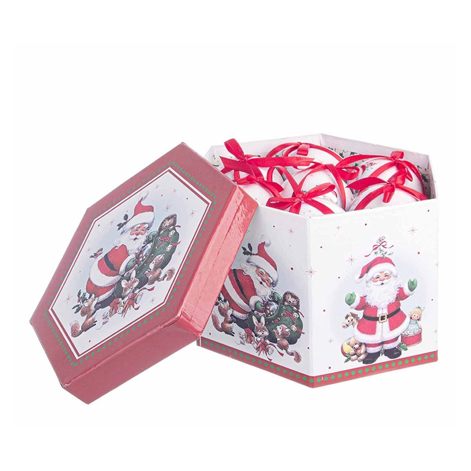 14 palline per albero di natale in plastica da Ø 7,5 cm pendaglio decorato - 3