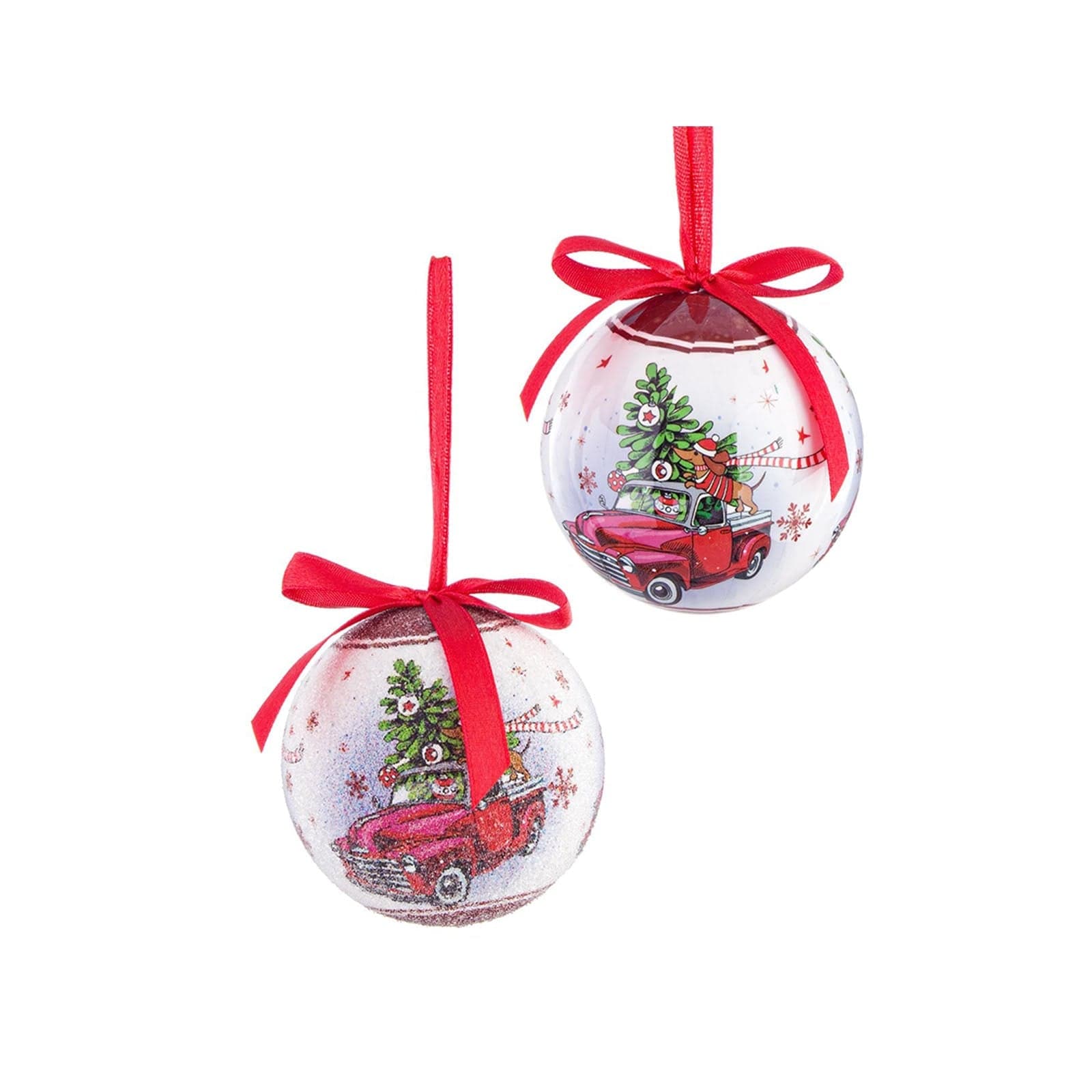 Set 14 Palline per albero di natale in plastica da Ø 7,5 cm con Pendaglio decorato - 3