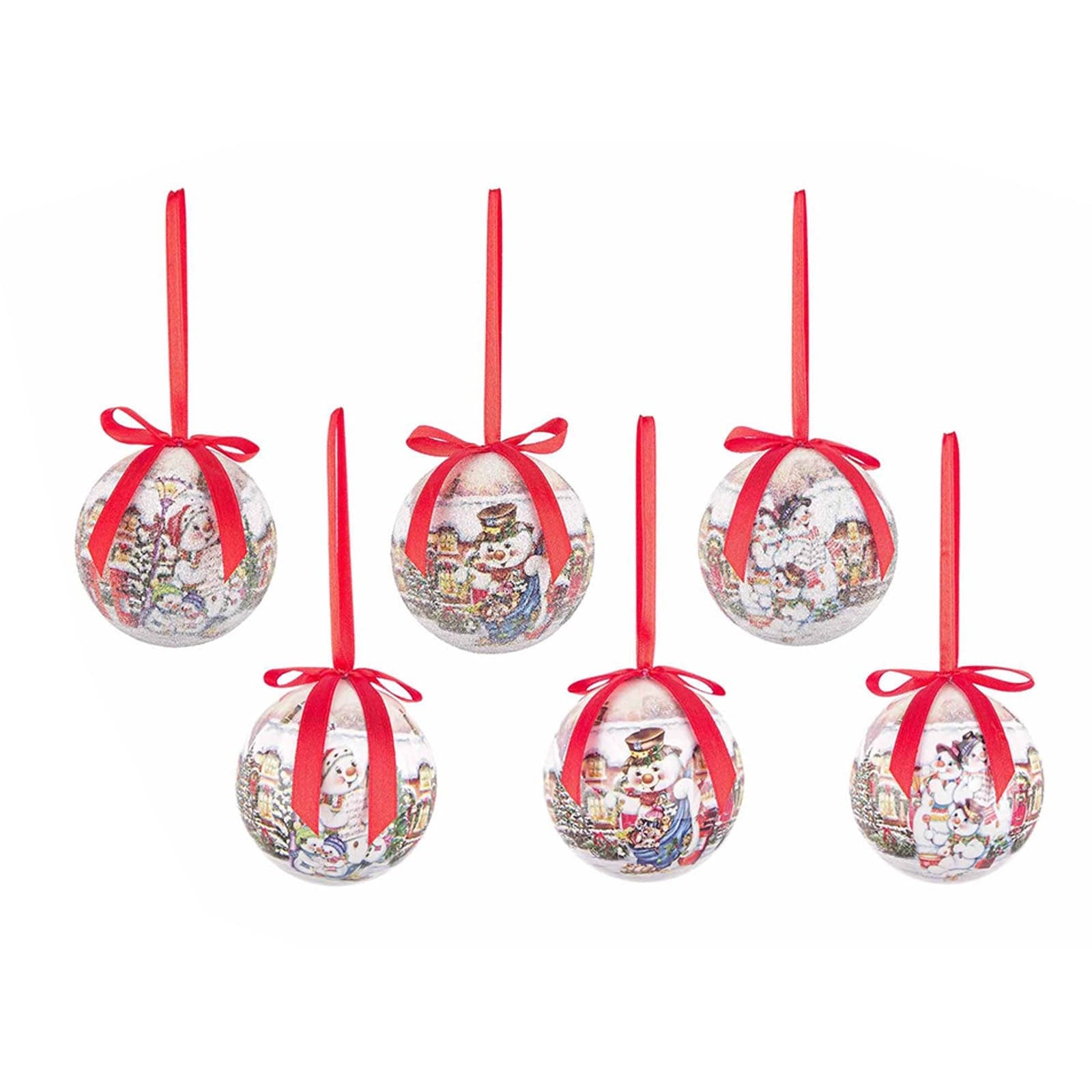 14 Palline "Montiroir" per albero di natale in plastica da Ø 7,5 cm con Pendaglio decorato - 2