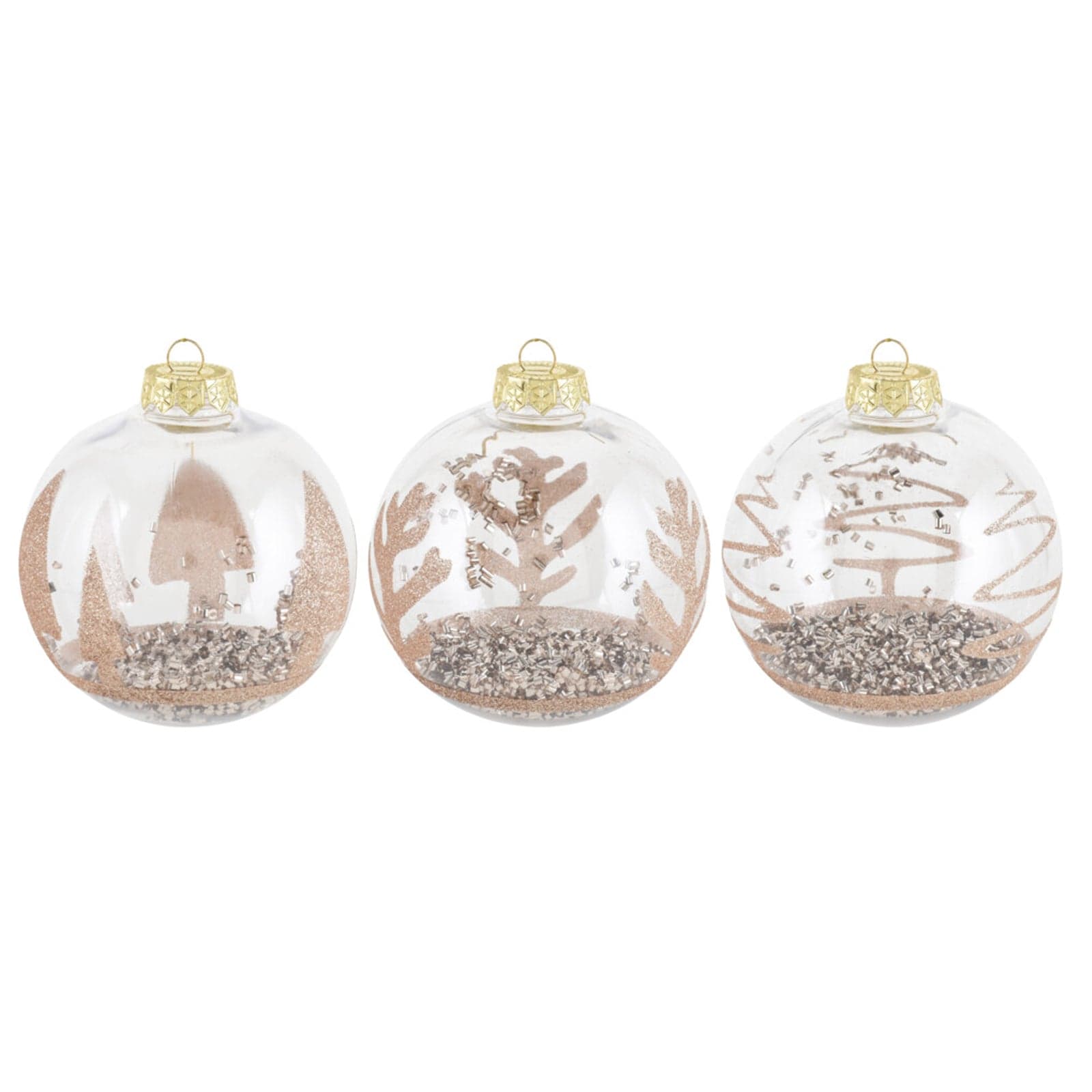 12 palline per albero di natale in vetro ramato da Ø 10 cm pendaglio decorato - 2