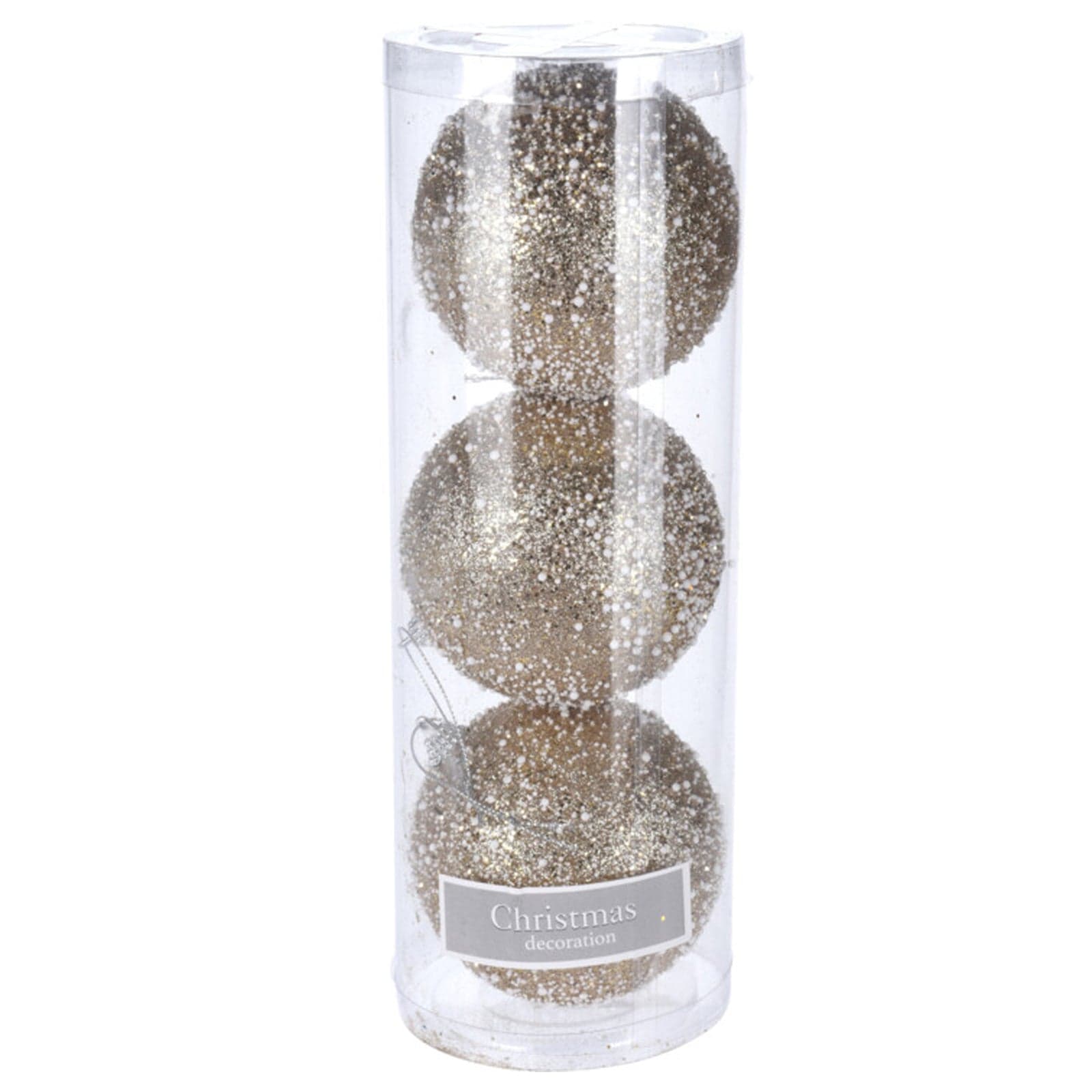 3 palline per albero di natale Champagne Ø 10 cm pendaglio decorato - 2
