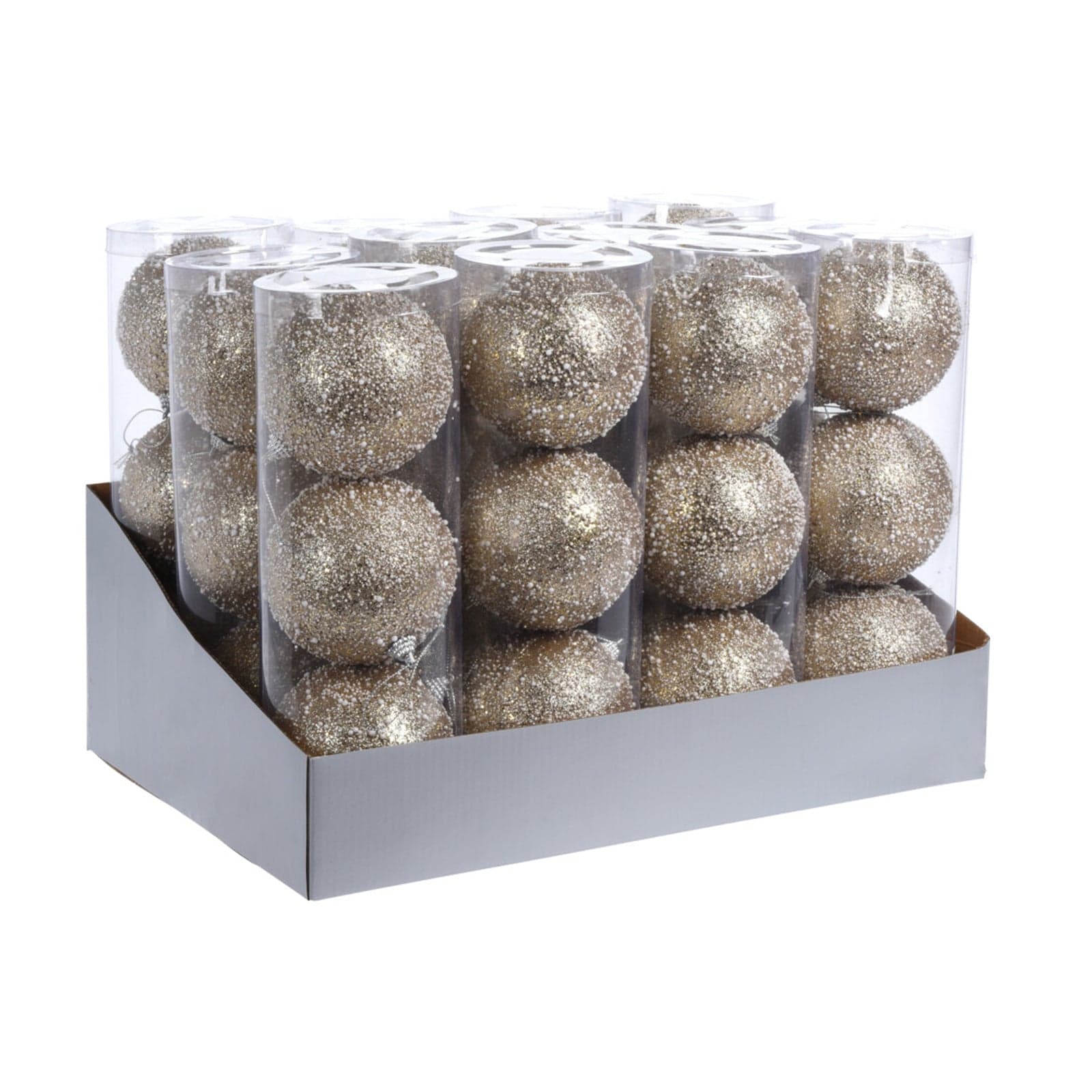 3 palline per albero di natale Champagne Ø 10 cm pendaglio decorato - 3