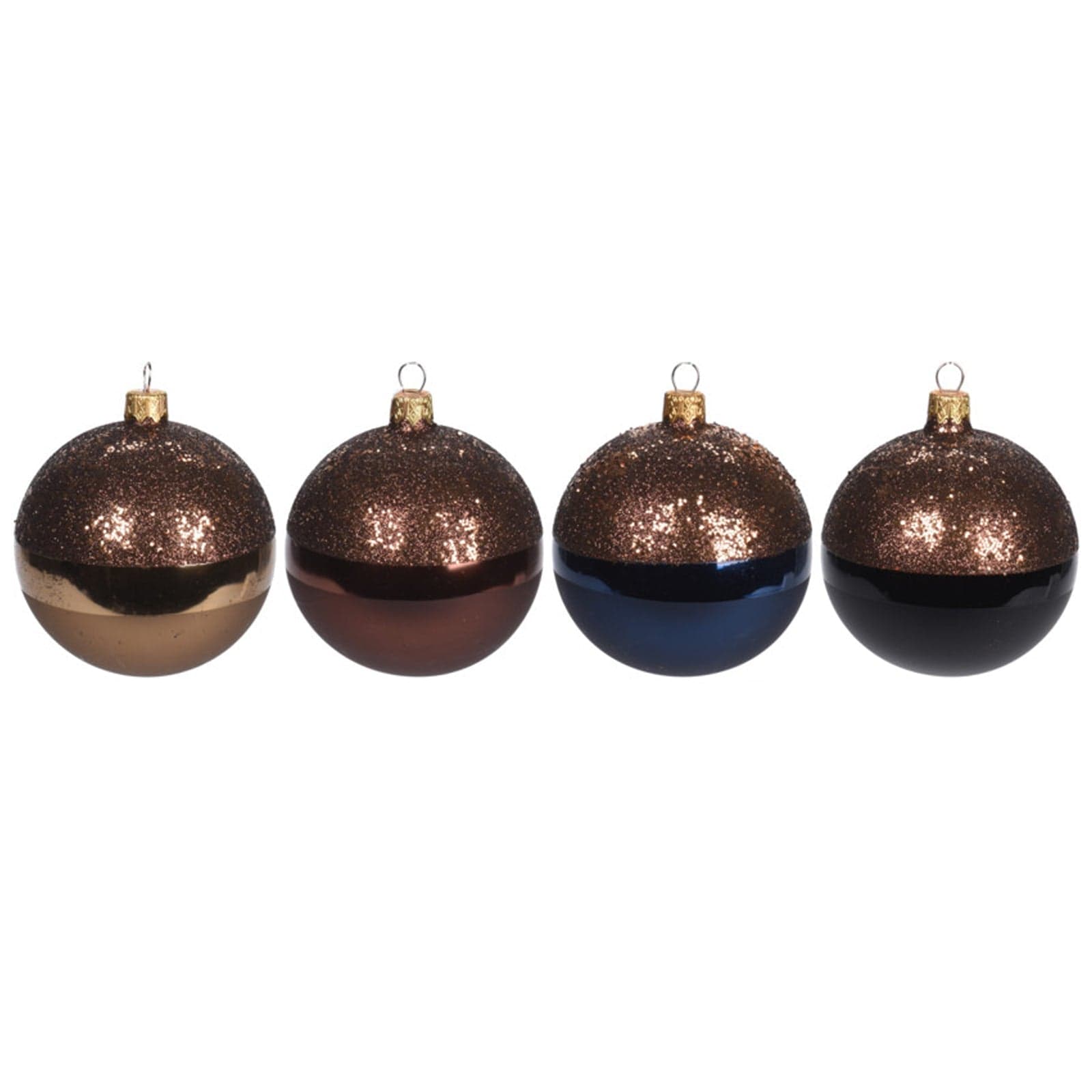 6 palline per albero di natale in vetro ramato da Ø 10 cm pendaglio decorato - 2