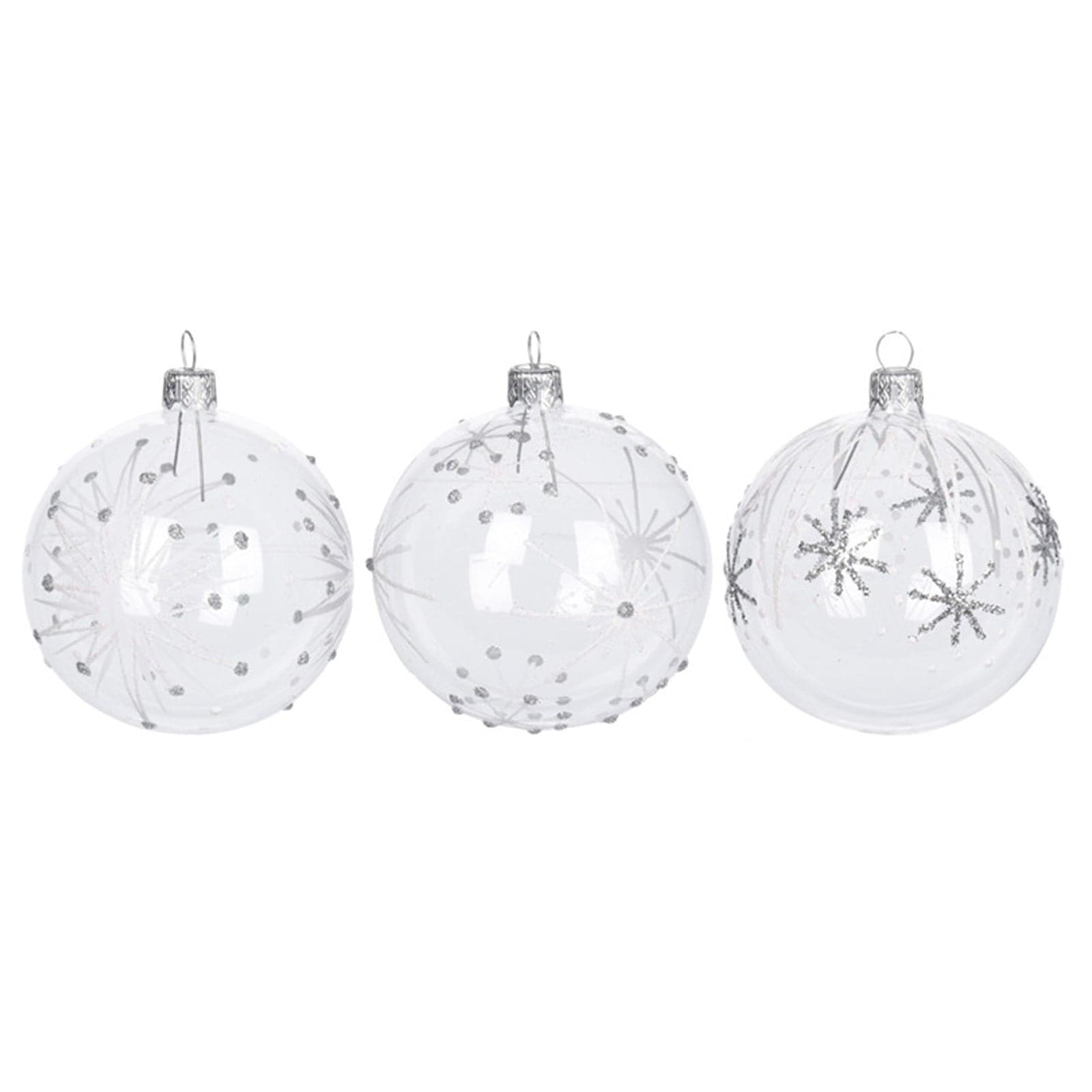 6 palline per albero di natale in vetro con glitter da Ø 10 cm pendaglio decorato - 2
