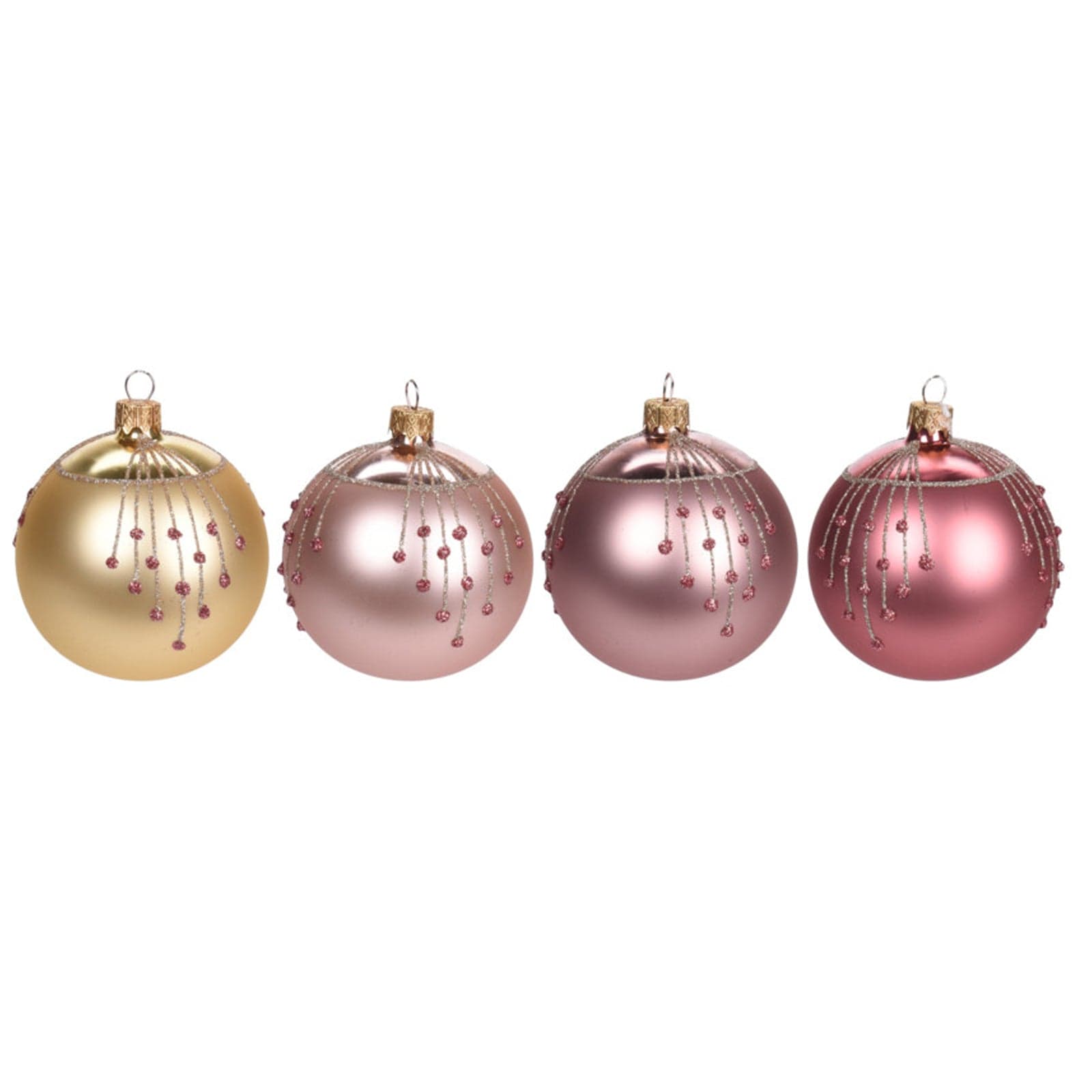 Pz 6 palline per albero di natale in vetro da Ø 10 cm pendaglio decorato - 2