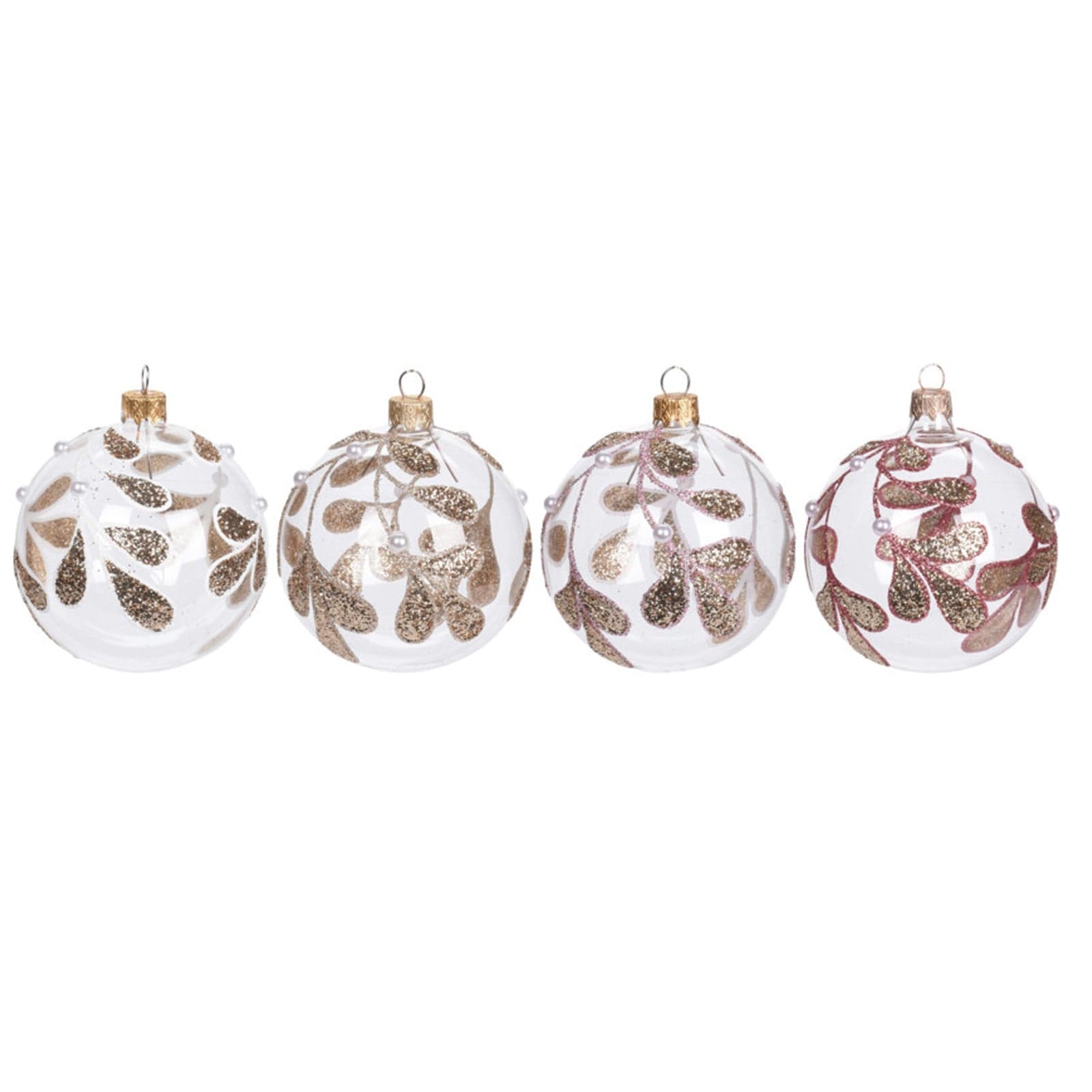Pz 6 palline per albero di natale in vetro da Ø 10 cm pendaglio decorato - 2