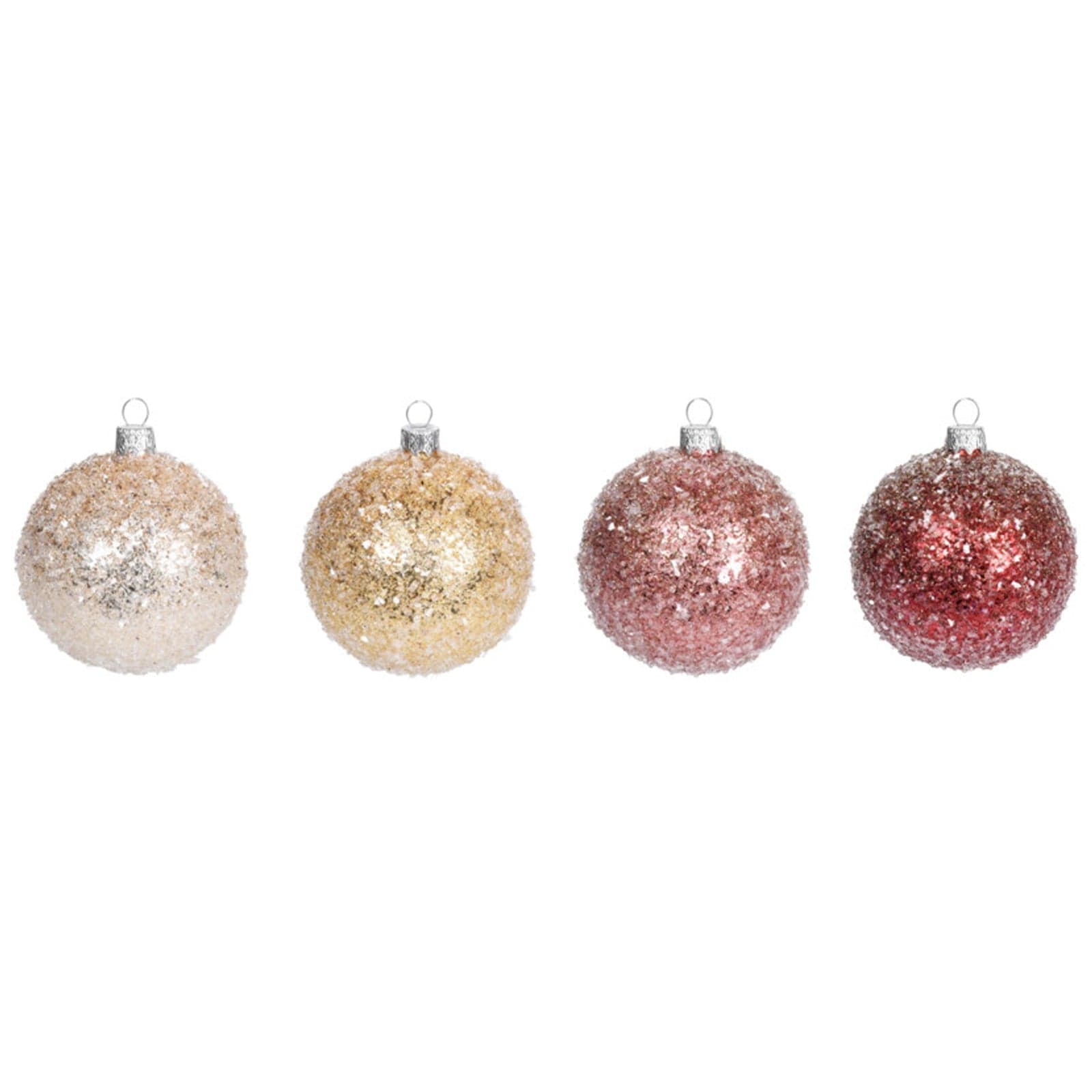 Pz 6 palline per albero di natale in vetro effetto neve da Ø 10 cm pendaglio decorato - 2