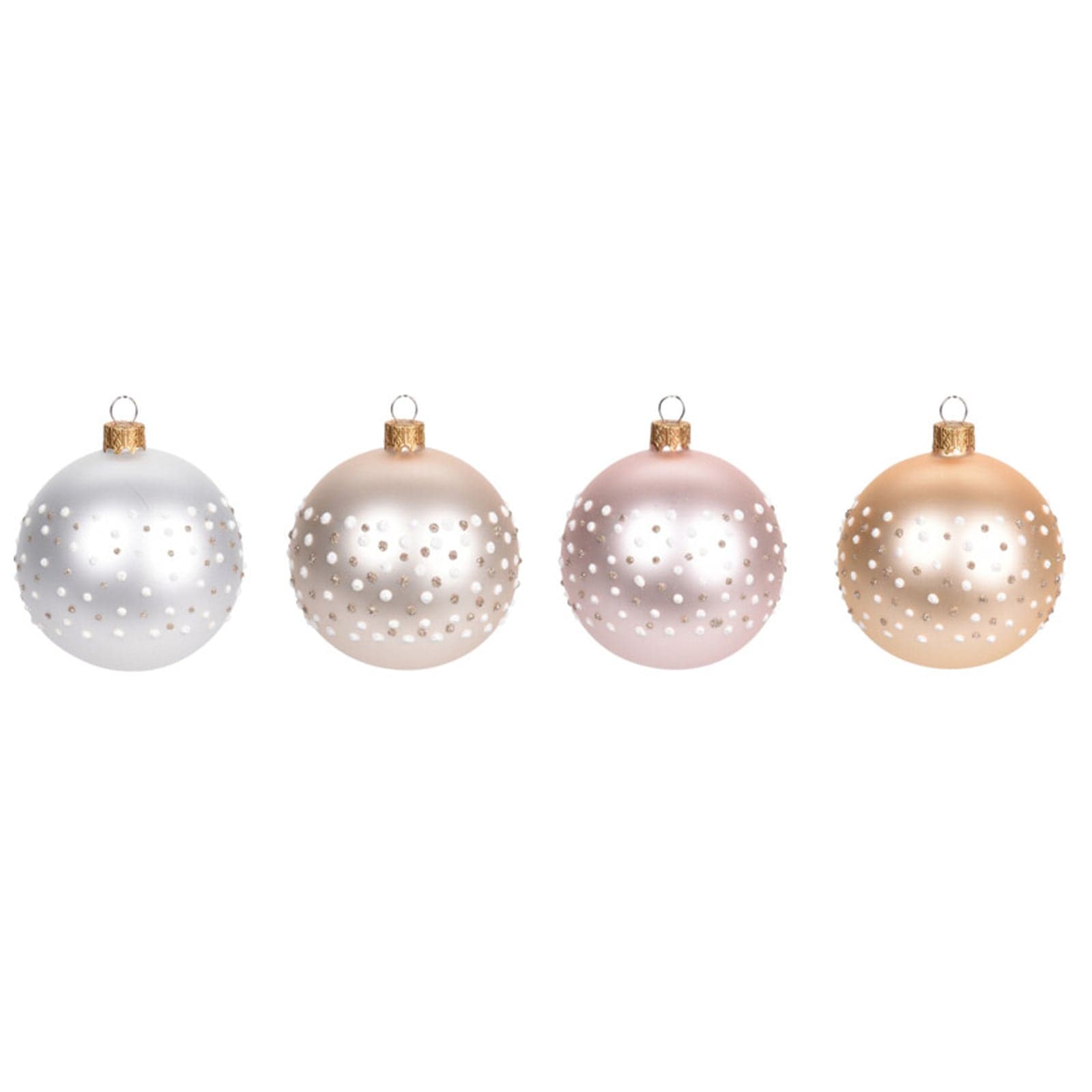 Pz 6 palline per albero di natale in vetro con Glitter da Ø 10 cm pendaglio decorato - 2