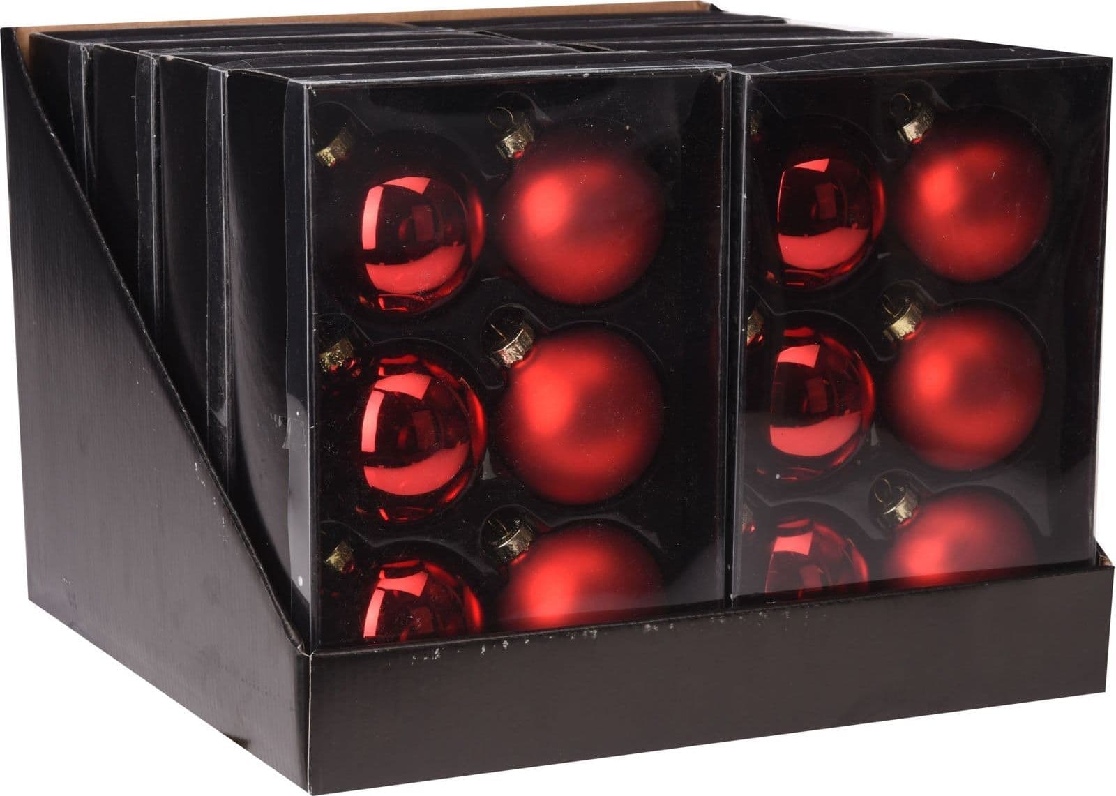 Pz 6 palline per albero di natale in vetro Rosso da Ø 6,5 cm pendaglio Natalizio - 2