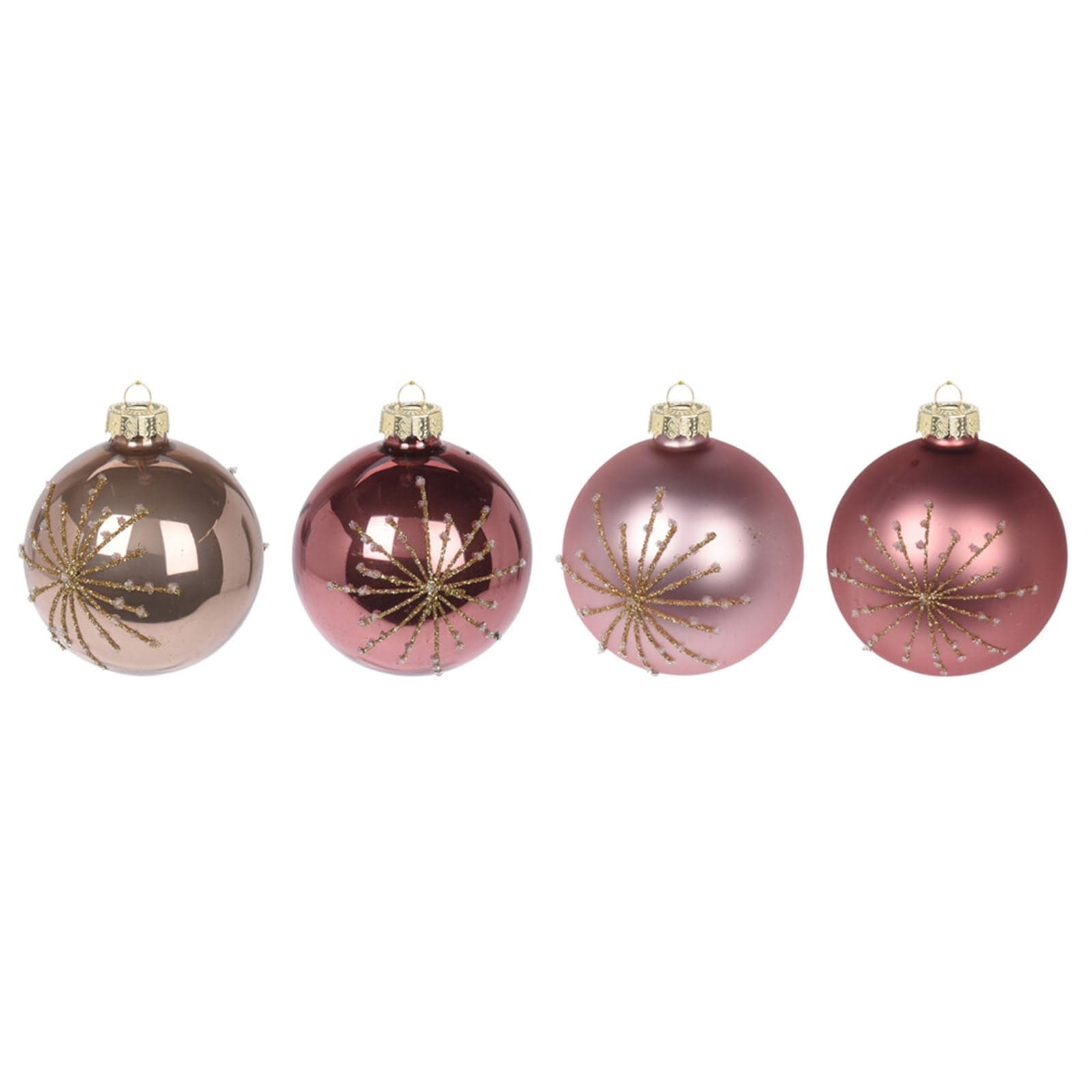 12 palline per albero di natale in vetro con glitter da Ø 8 cm pendaglio decorato - 2