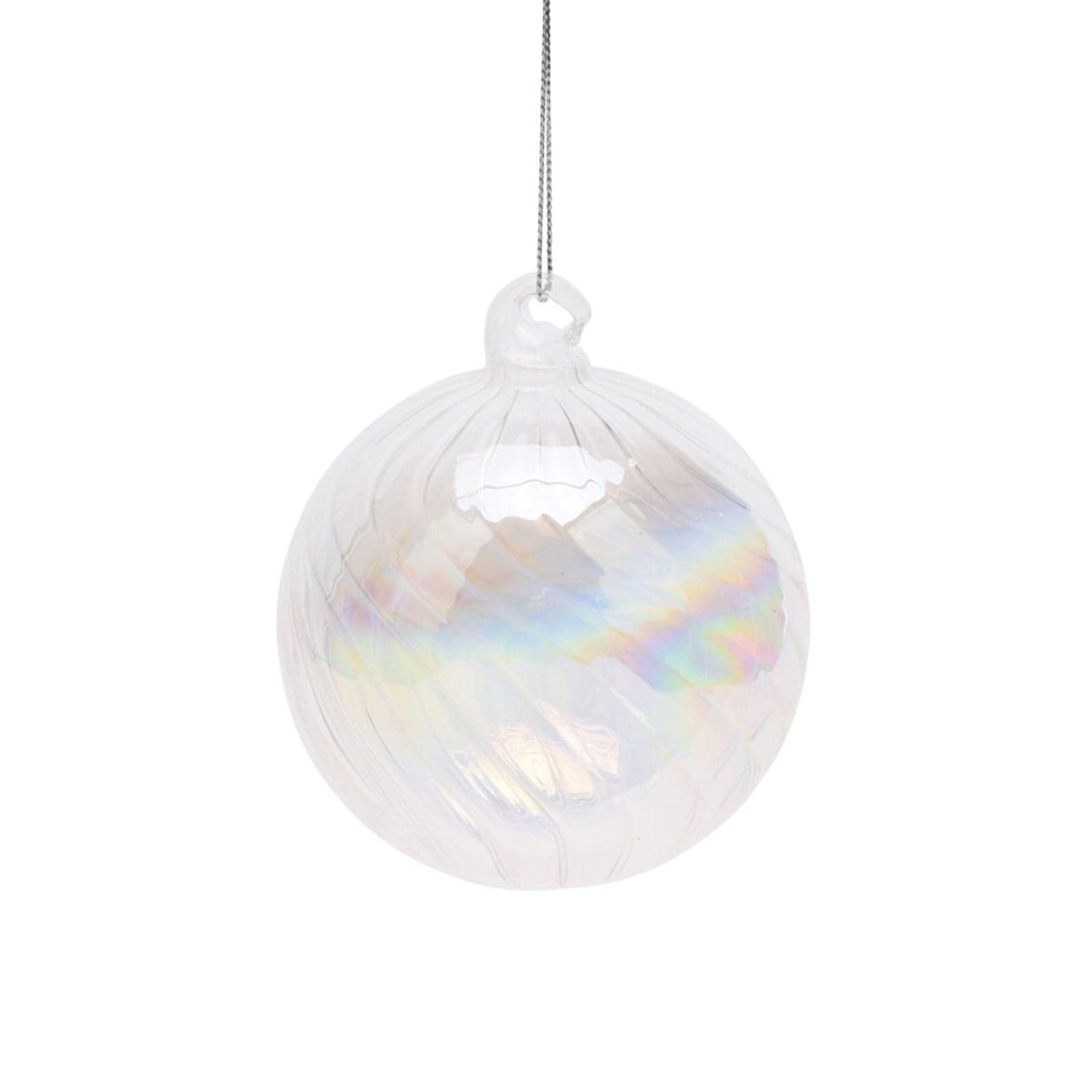 Palline per albero di natale in vetro iridescente pendaglio trasparente - 2