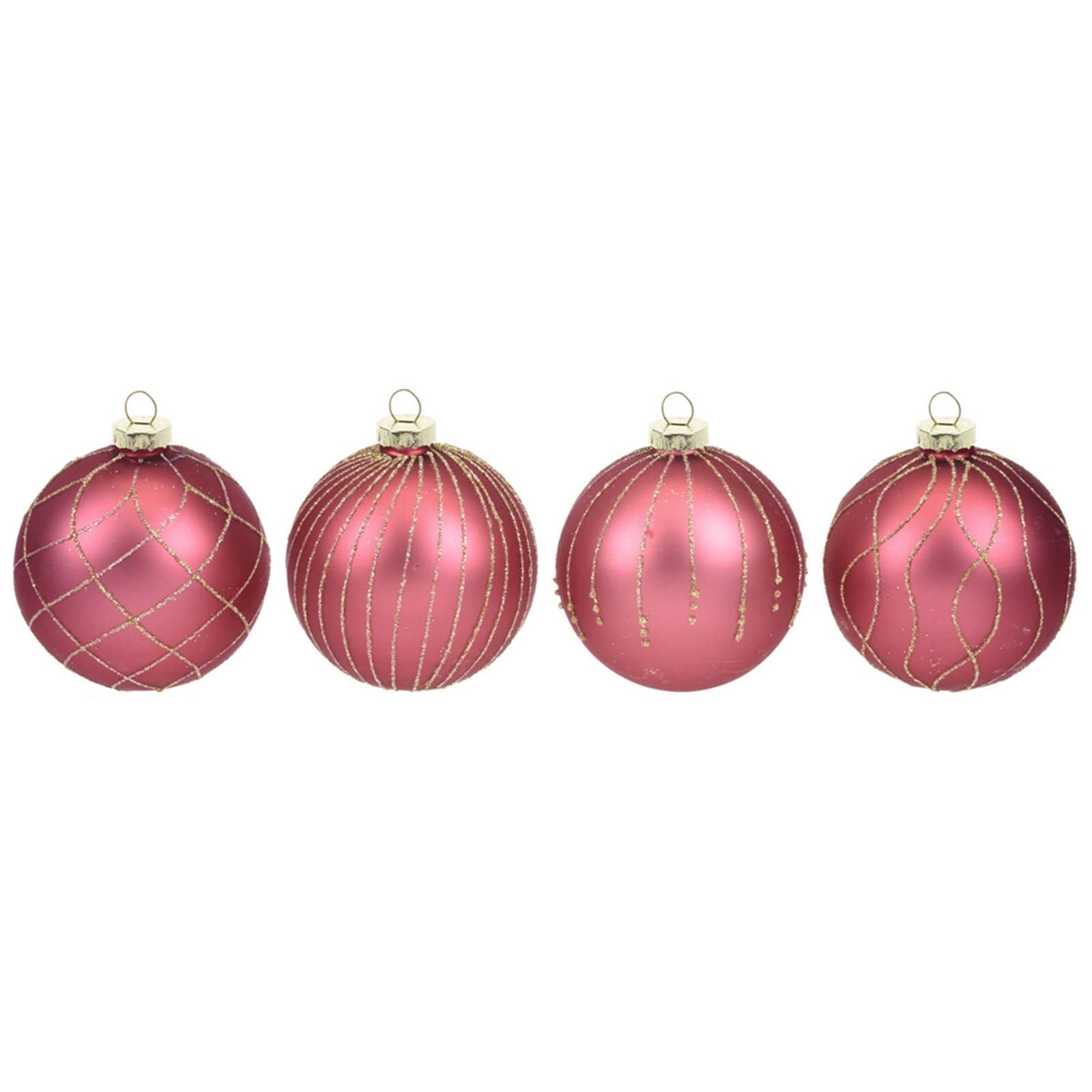Pz 12 palline per albero di natale in vetro con glitter da Ø 10 cm pendaglio decorato - 2