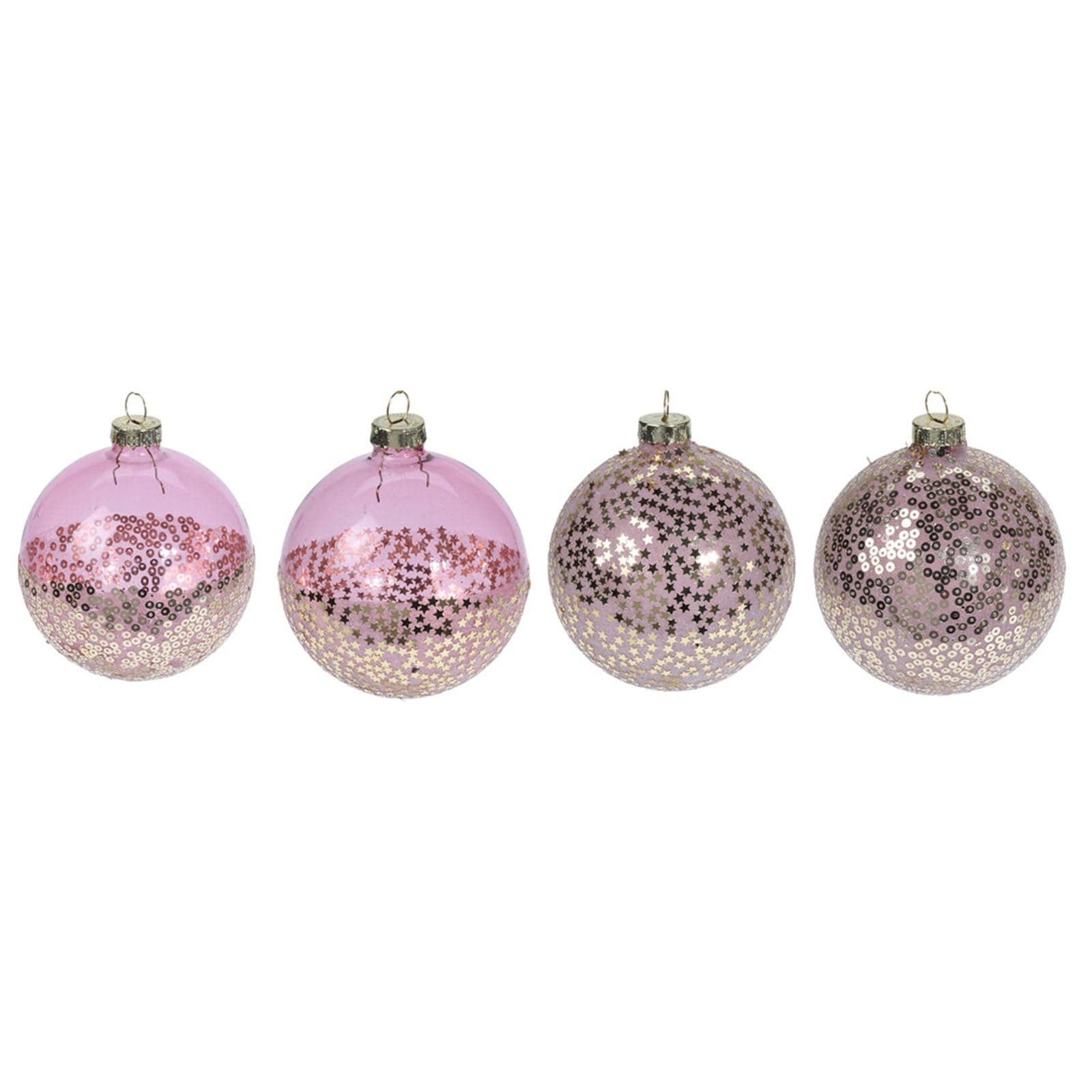 12 palline per albero di natale in vetro con paillette da Ø 8 cm pendaglio decorato - 2
