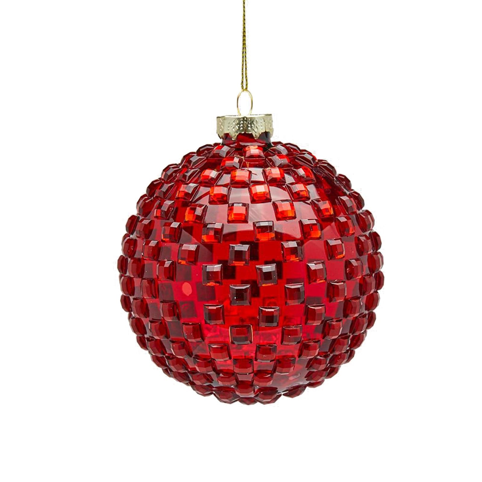 Pallina in vetro Rosso per albero di natale sfera natalizia particolare - 2