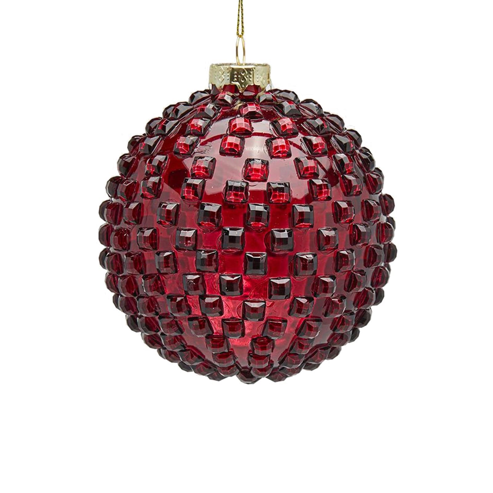 Pallina in vetro Rosso per albero di natale sfera natalizia particolare - 3
