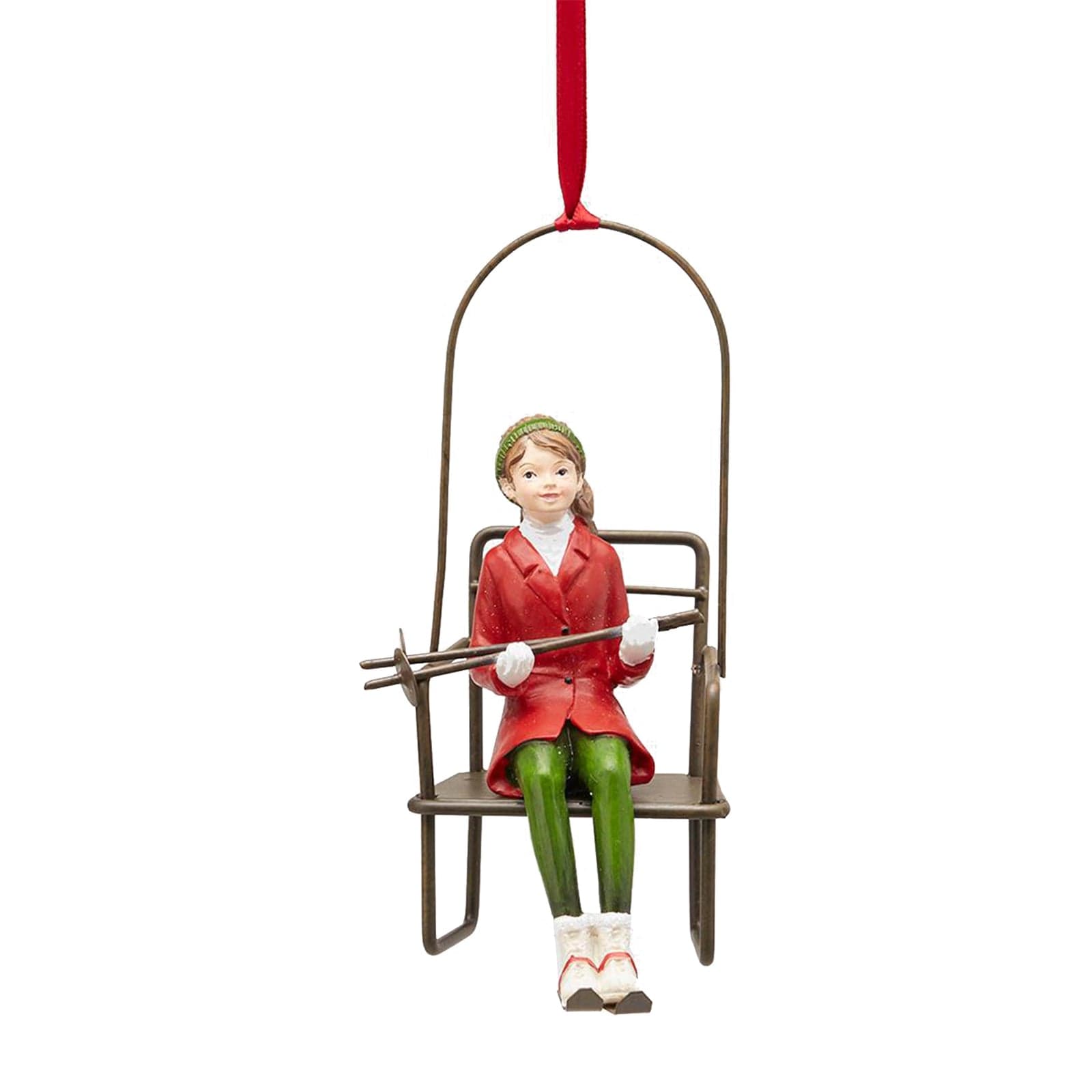 Pendaglio seggiovia natalizio in poli-resina h 14 cm Storia EDG 2020 - 4