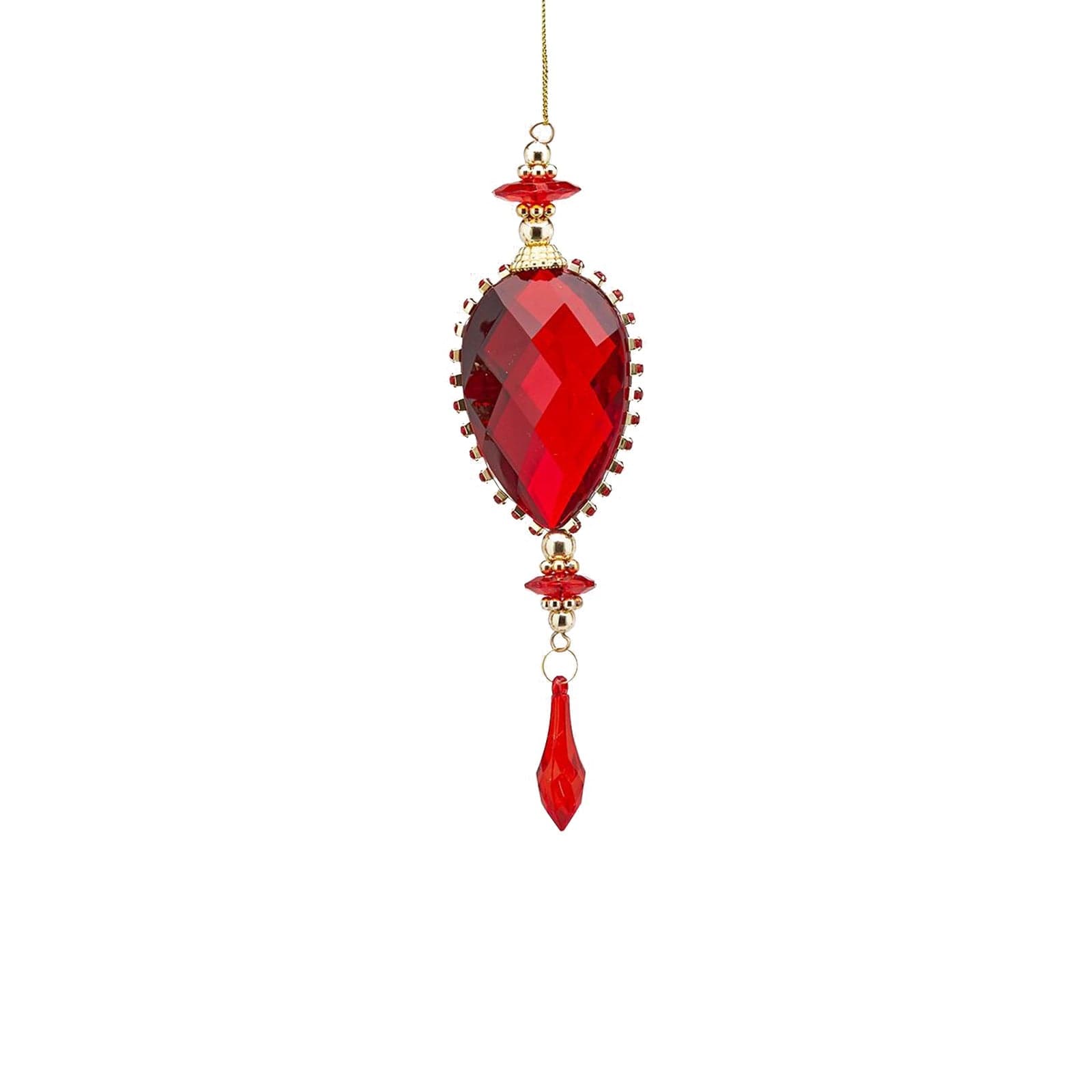 Gemma a pendaglio natalizio rosso, pallina per albero di natale h 19 cm - 3