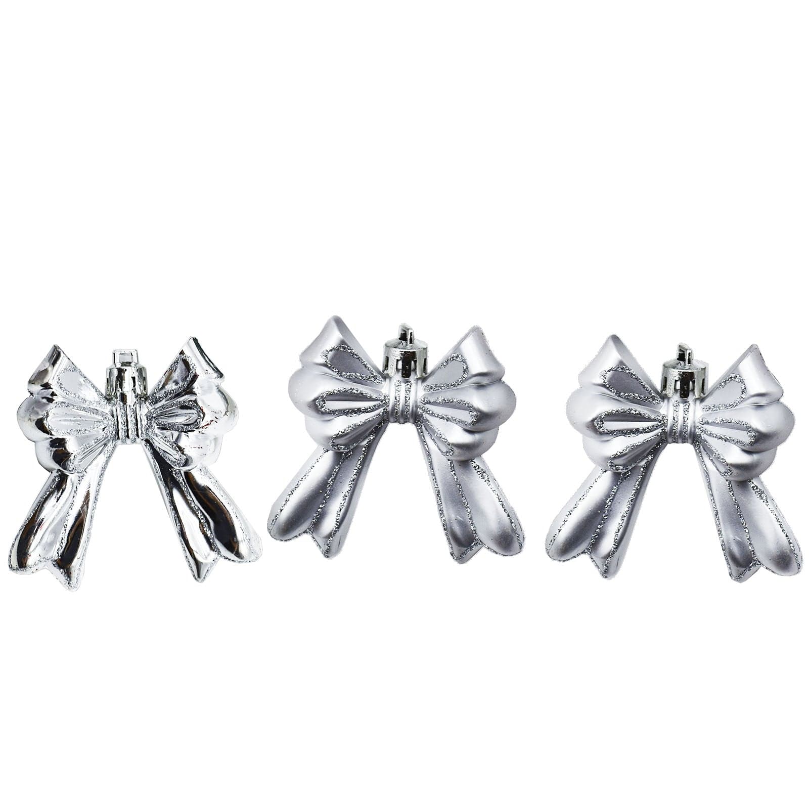 Fiocchetti pendenti lucidi e opachi con Glitter decorazione per albero da 7 cm - 3