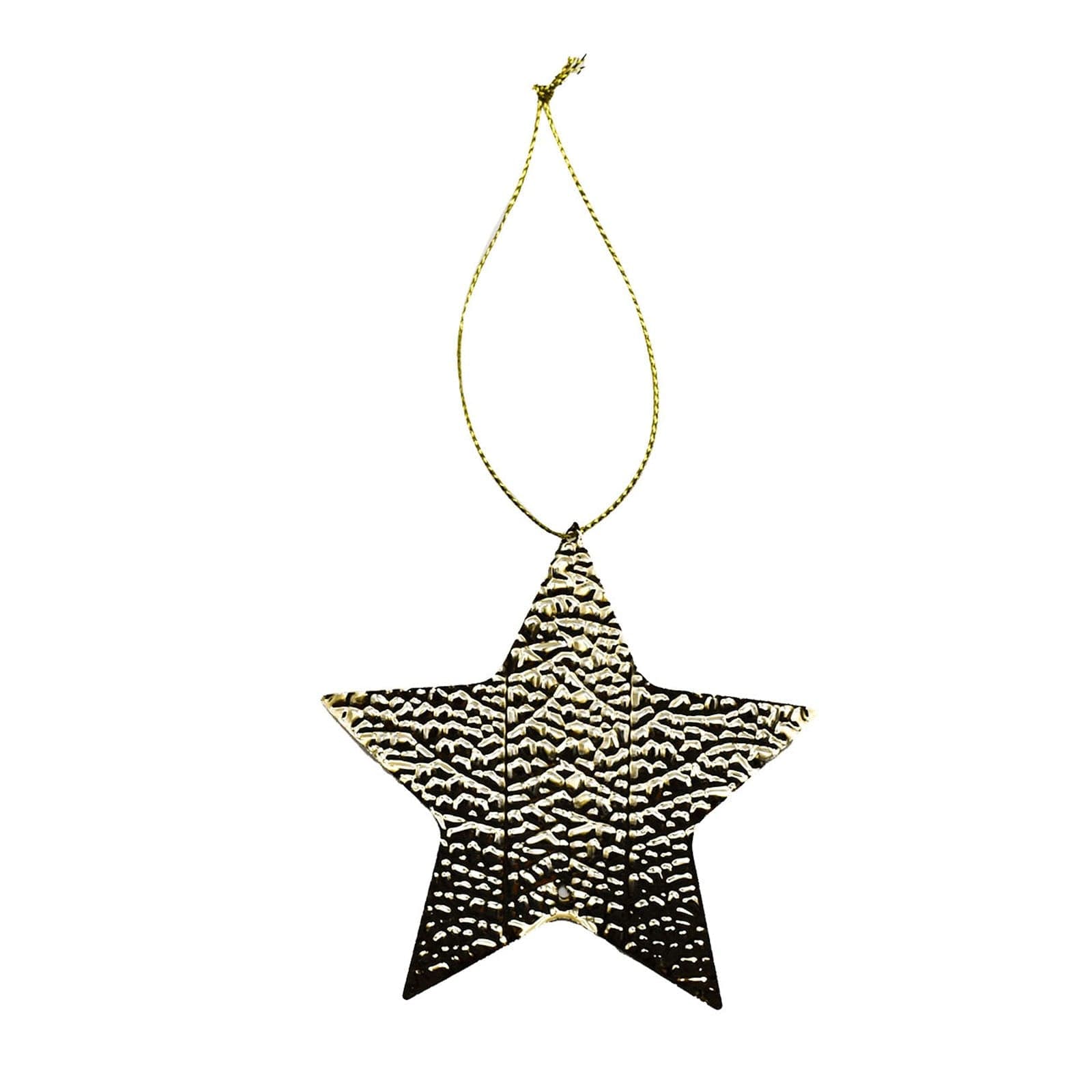 Pendente natalizio in metallo color oro  h 10 cm per albero di Natale - 3