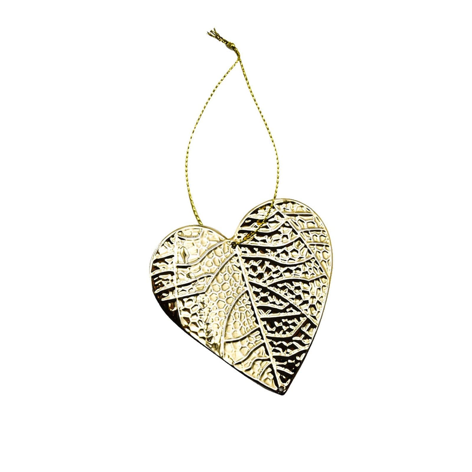 Pendente natalizio in metallo color oro  h 10 cm per albero di Natale - 4