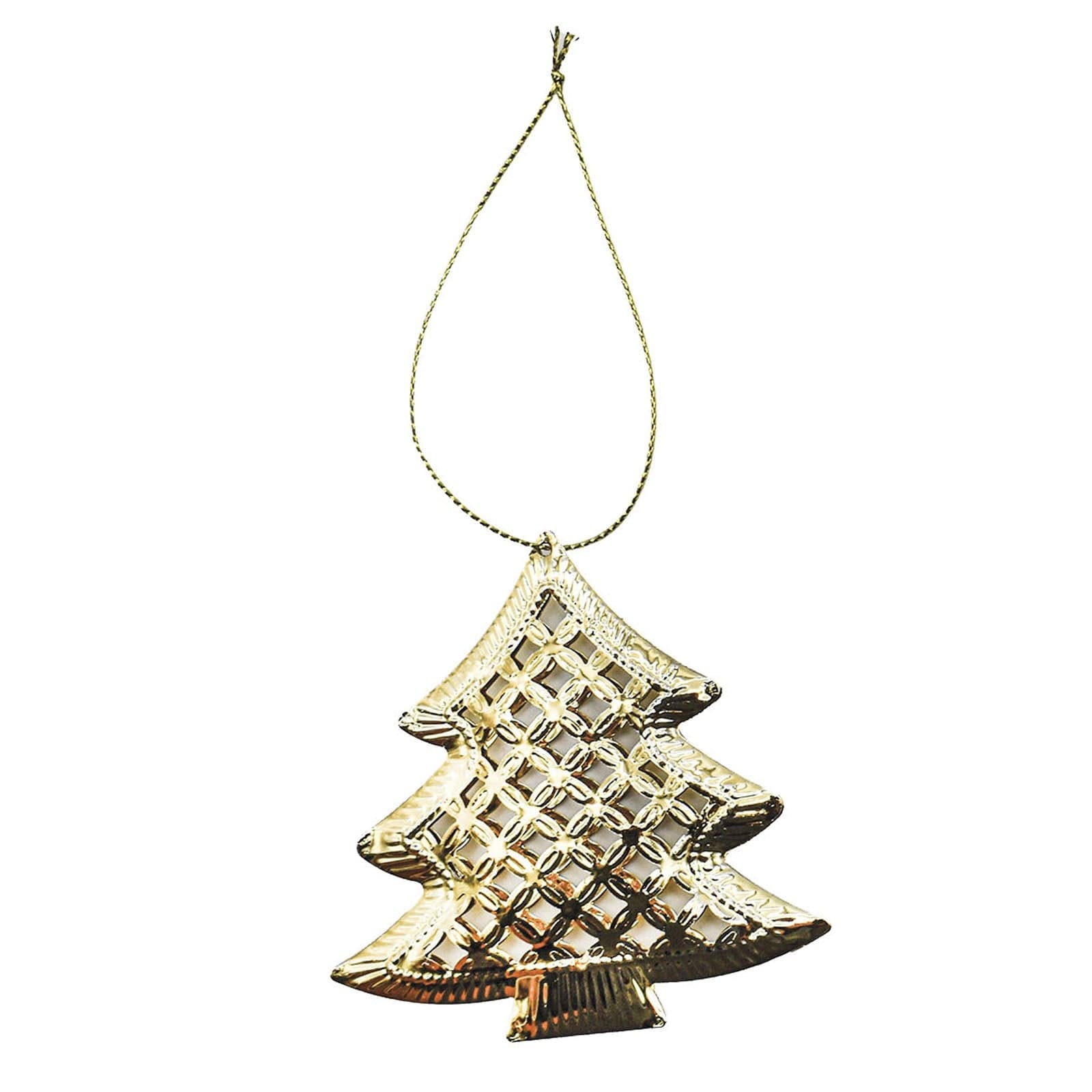 Pendente natalizio in metallo color oro  h 9 cm per albero di Natale - 2