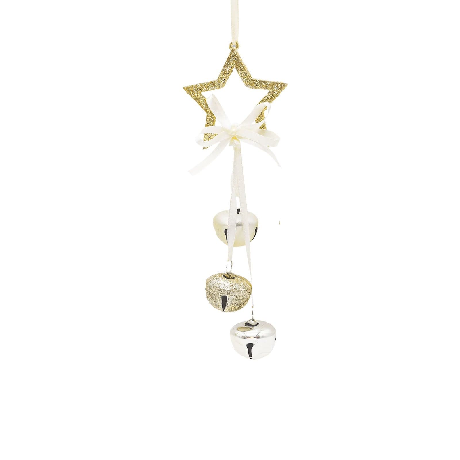 Pendente natalizio in legno con campanelli h 35 cm per albero di Natale - 2