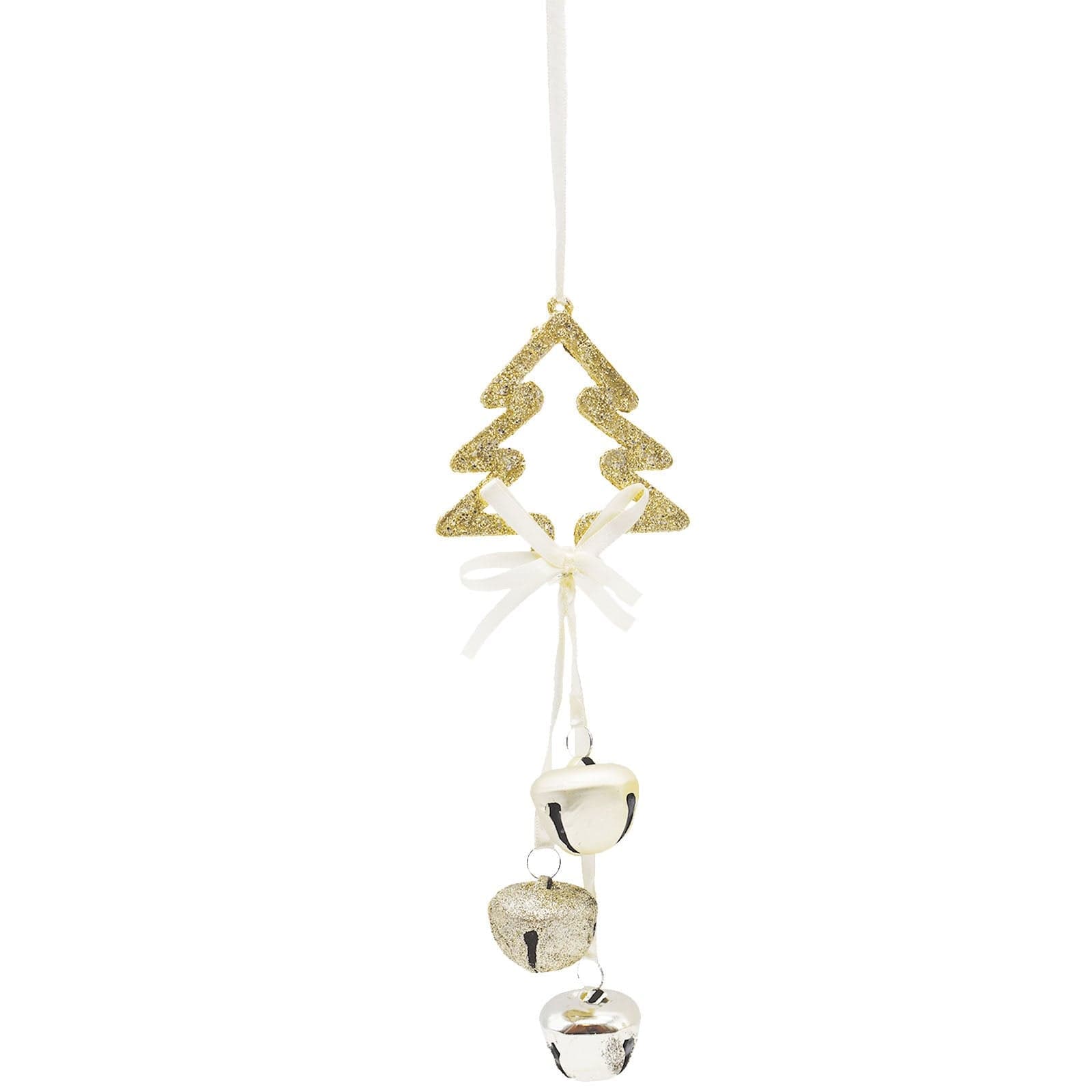 Pendente natalizio in legno con campanelli h 35 cm per albero di Natale - 3