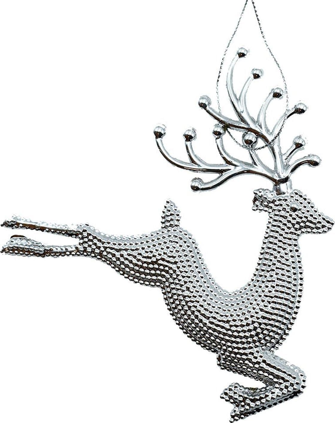 Pendente natalizio renna che vola e renna che salta 13 cm per albero di Natale - 4