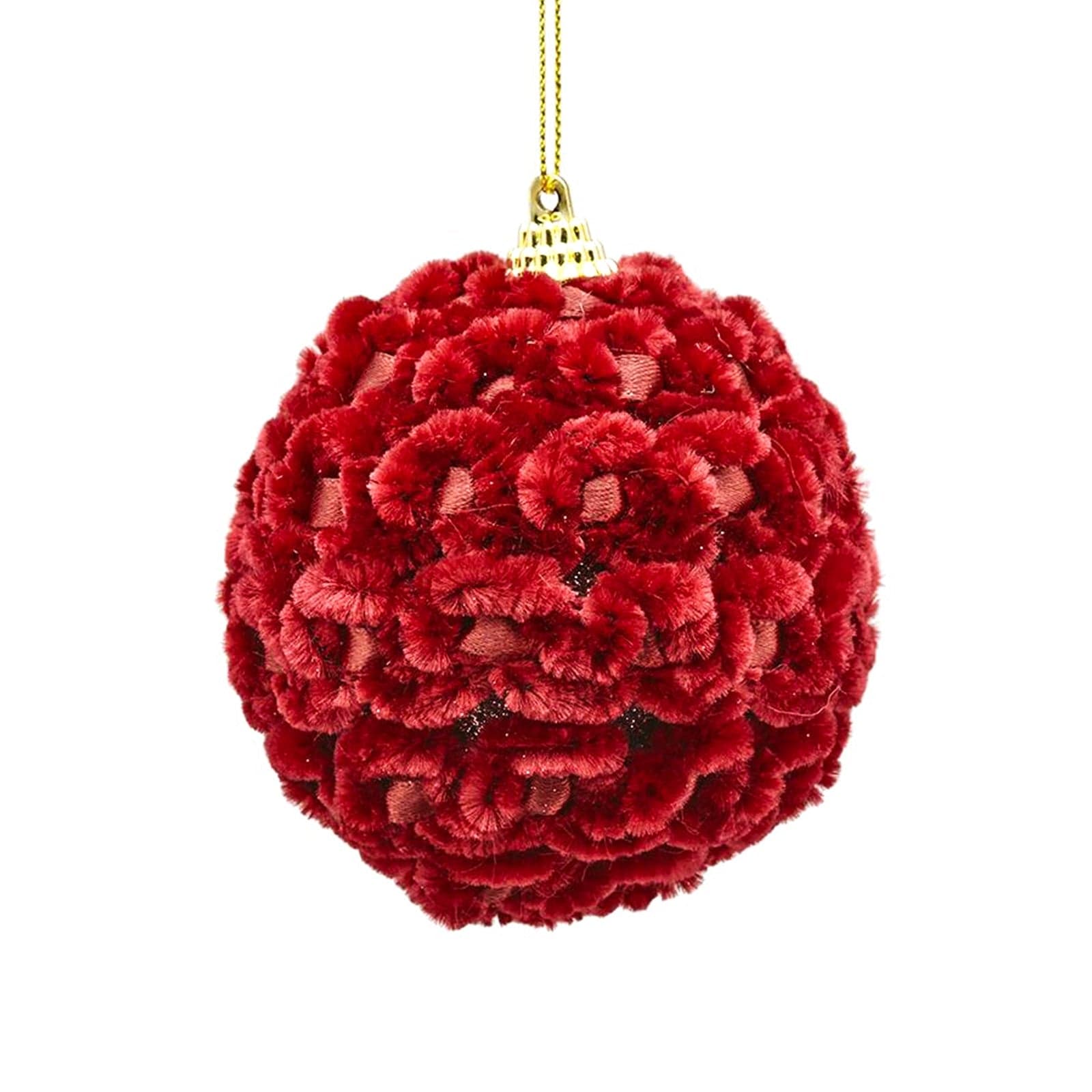 Pallina in velluto Bordeaux per albero di natale sfera natalizia particolare - 2