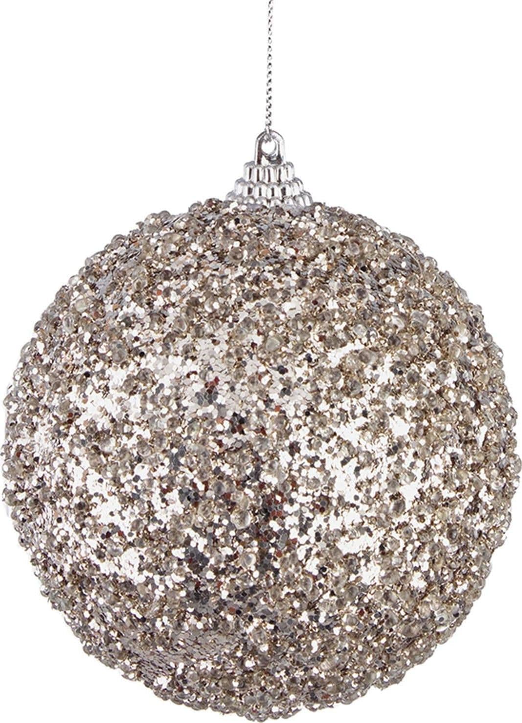 Set Palline in Polistirolo "Christie" Argento tinta unita per albero di Natale moderno Ø 10 cm - 2