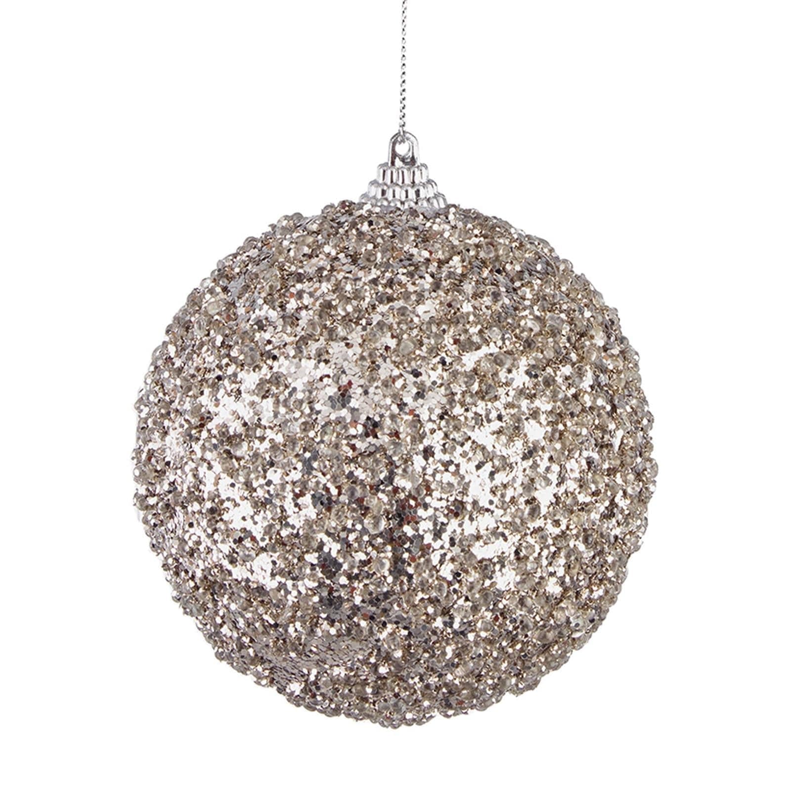Set Palline in Polistirolo "Christie" Argento tinta unita per albero di Natale moderno Ø 10 cm - 2