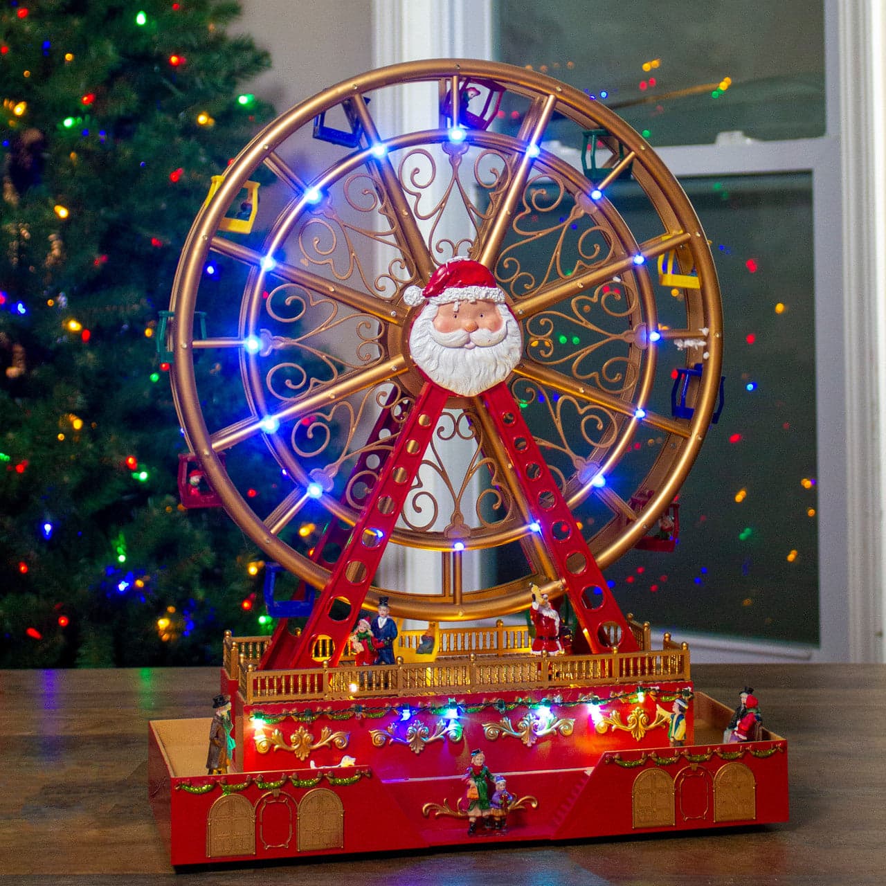 Ruota panoramica gigante decorazione per villaggio di Natale con luci h 49 cm - 2