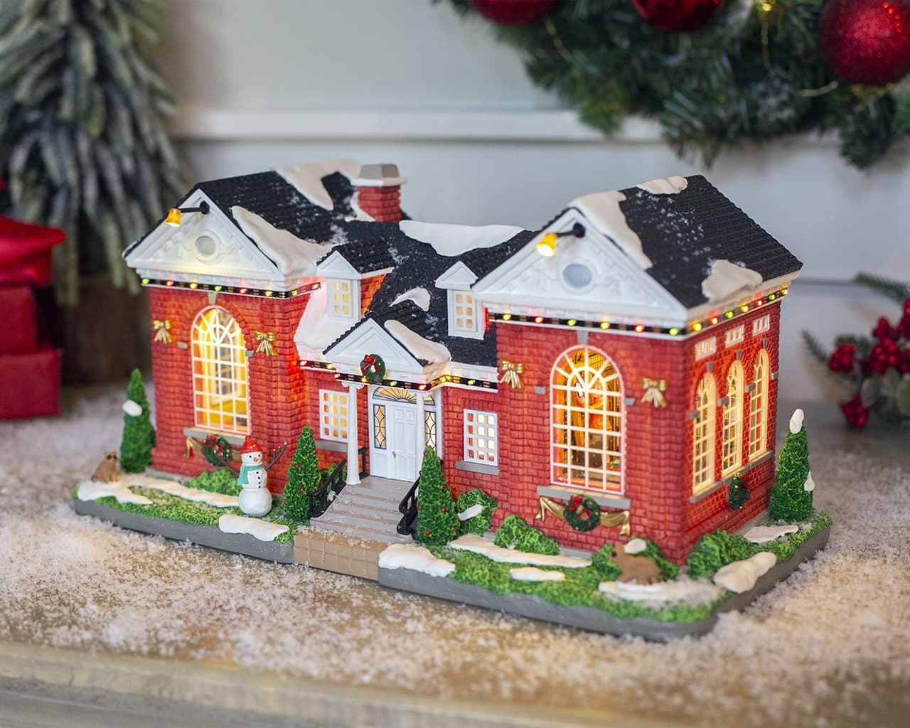 Decorazione "Biblioteca pubblica" per Villaggio di Natale e presepe, in Resina da h 16,5 cm - 2