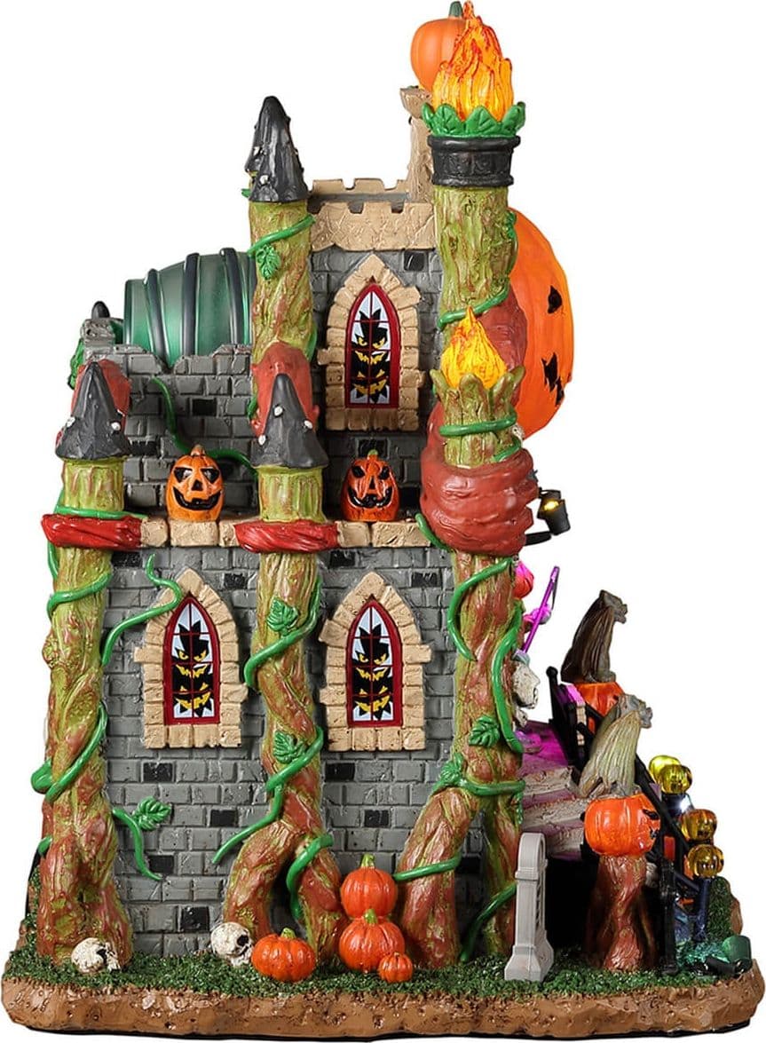 Decorazione "Crypt of the Lost Pumpkin Souls" per Villaggio di Natale e presepe, in Resina da h 17 cm - 2