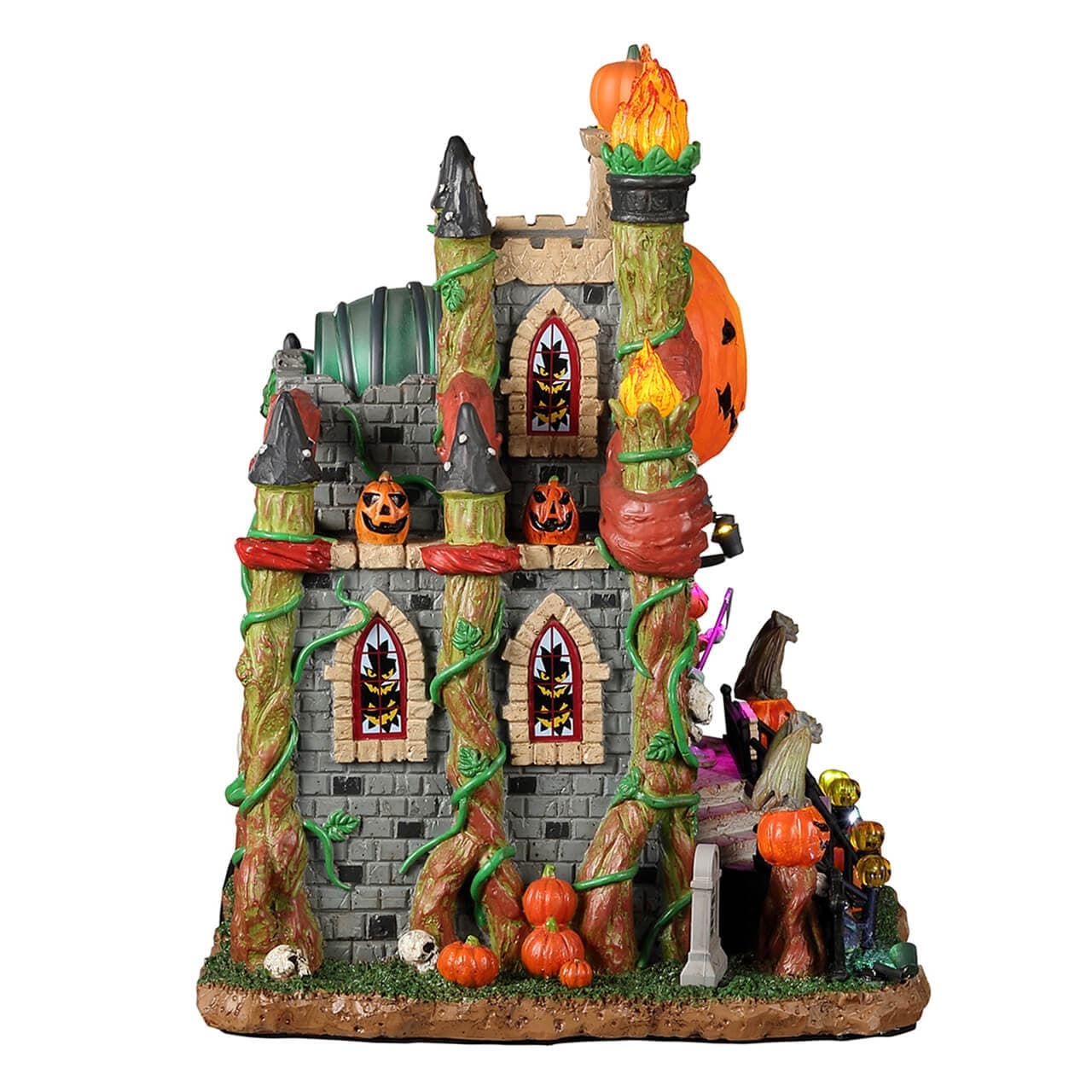 Decorazione "Crypt of the Lost Pumpkin Souls" per Villaggio di Natale e presepe, in Resina da h 17 cm - 2