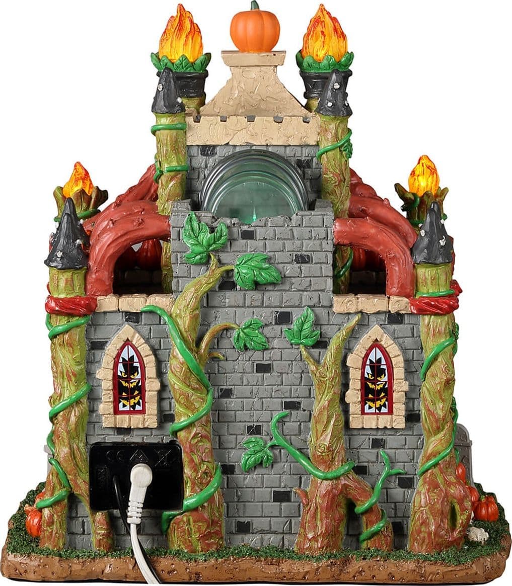 Decorazione "Crypt of the Lost Pumpkin Souls" per Villaggio di Natale e presepe, in Resina da h 17 cm - 4