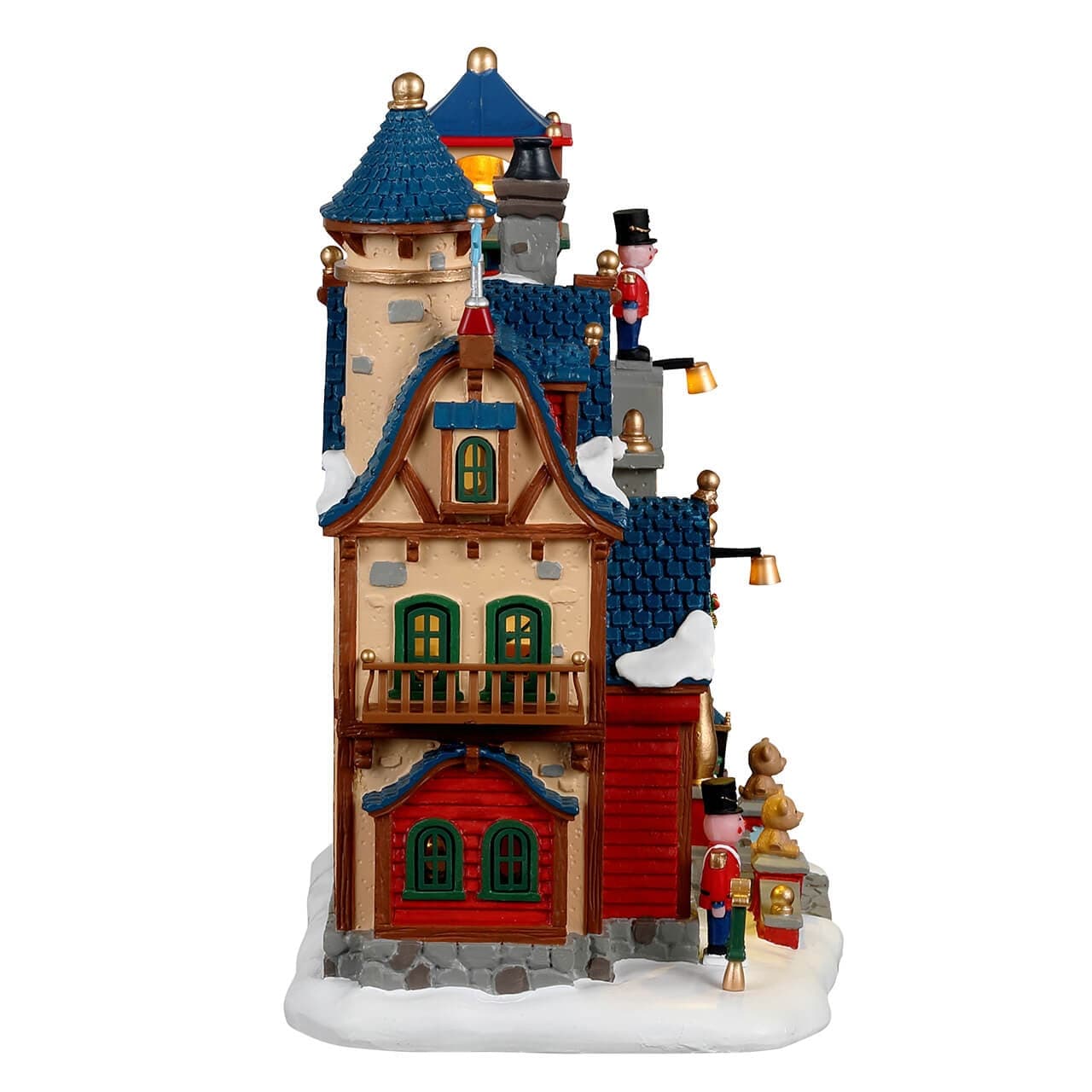 Decorazione "Scuola di Giocattoli" per Villaggio di Natale e presepe, in Resina da h 13,3 cm - 2