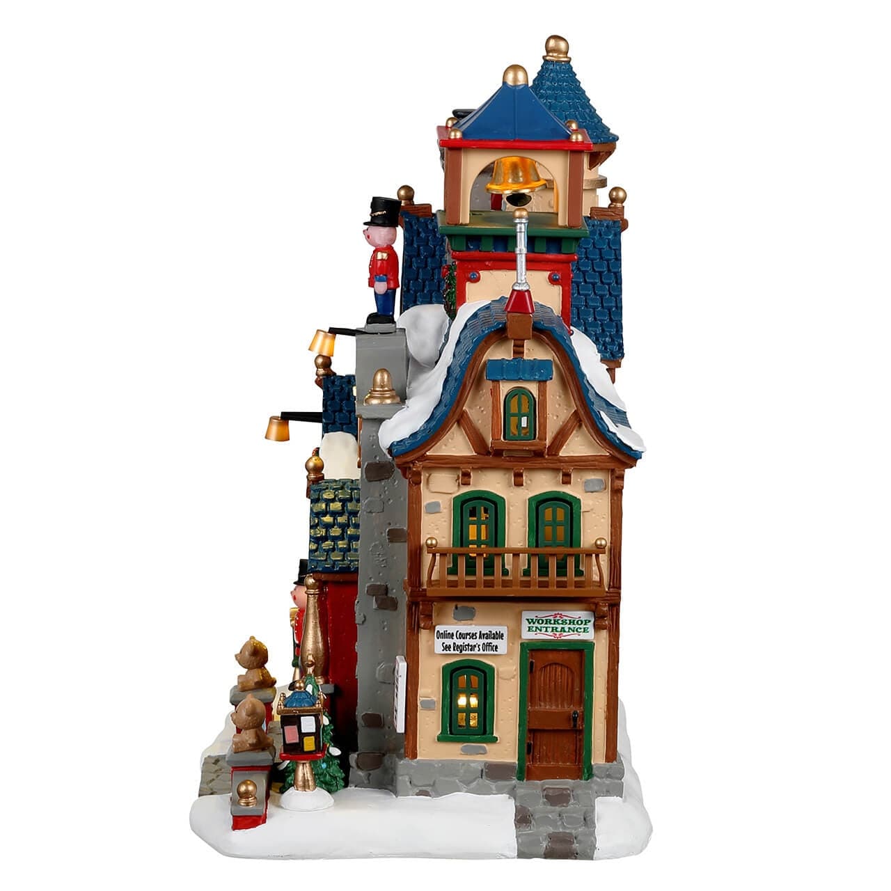 Decorazione "Scuola di Giocattoli" per Villaggio di Natale e presepe, in Resina da h 13,3 cm - 3
