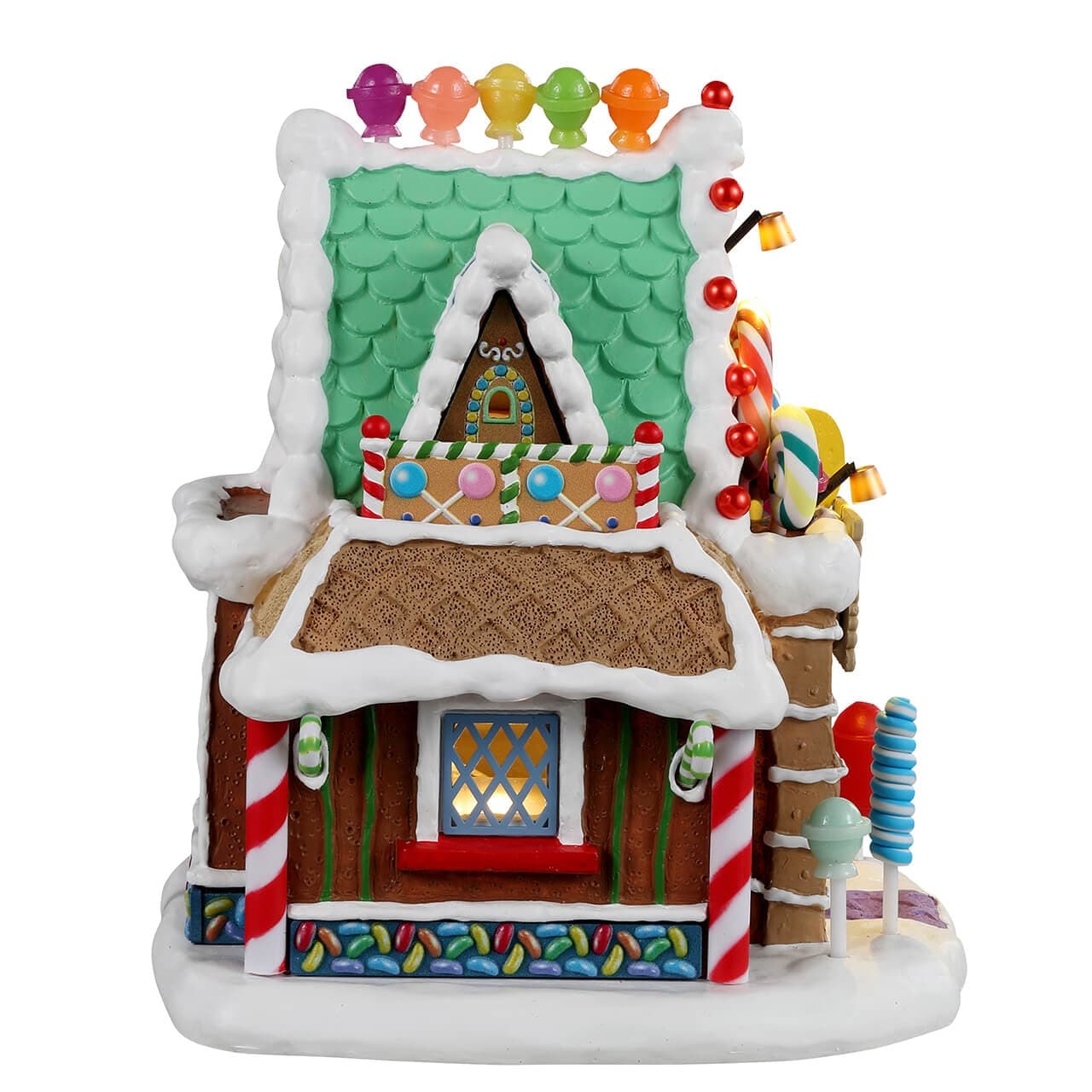 Decorazione "Il negozio di lecca -lecca" per Villaggio di Natale e presepe, in Resina da h 16,8 cm - 2