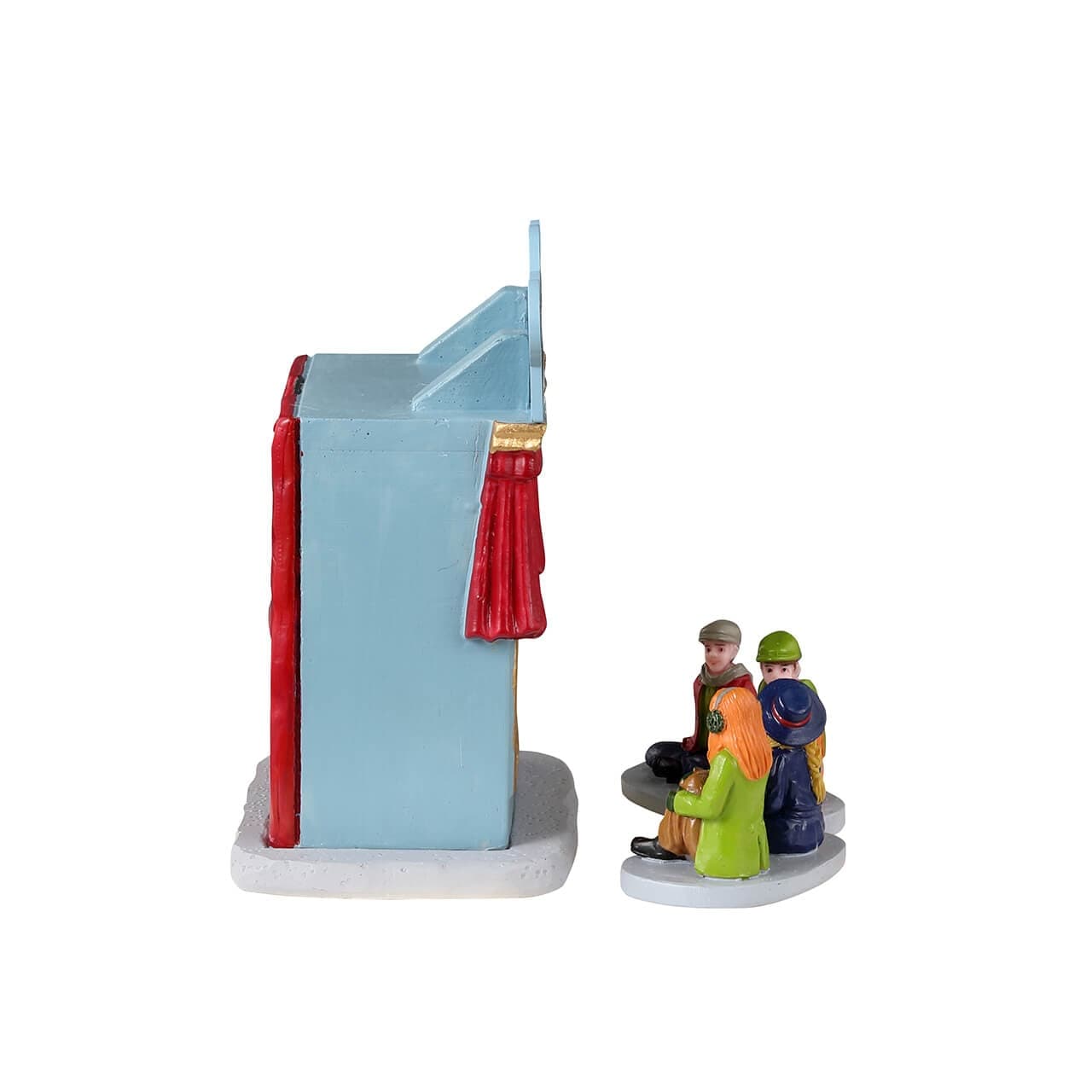 Decorazione "Set teatrale di marionette di 3" per Villaggio di Natale e presepe, in Resina da h 6,5 cm - 2